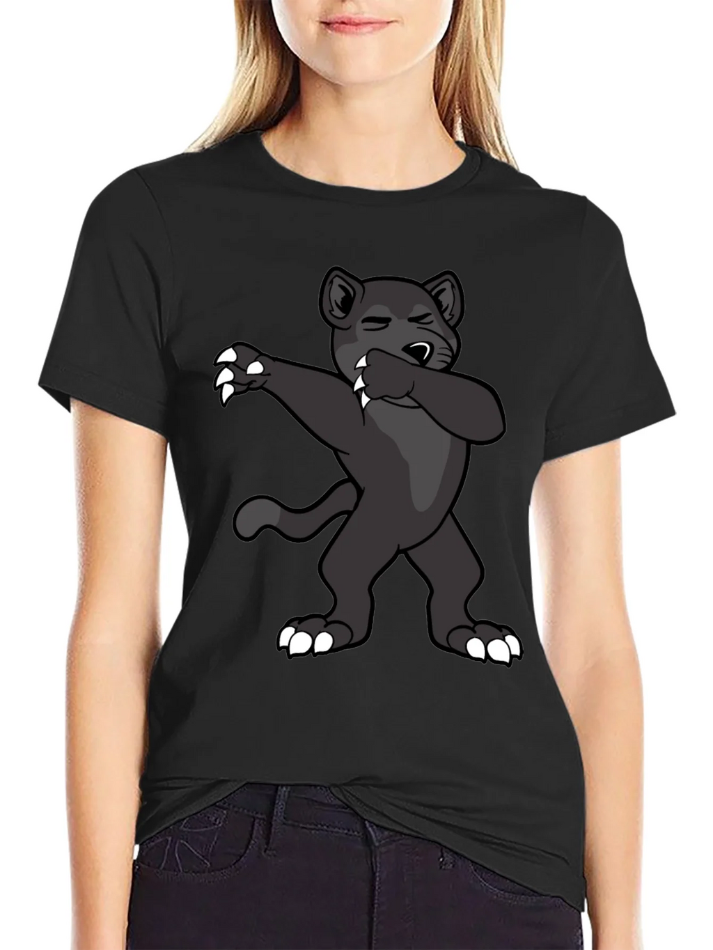 Dabbing Panther Graphic Tee - Mens Black T-Shirt product image 2