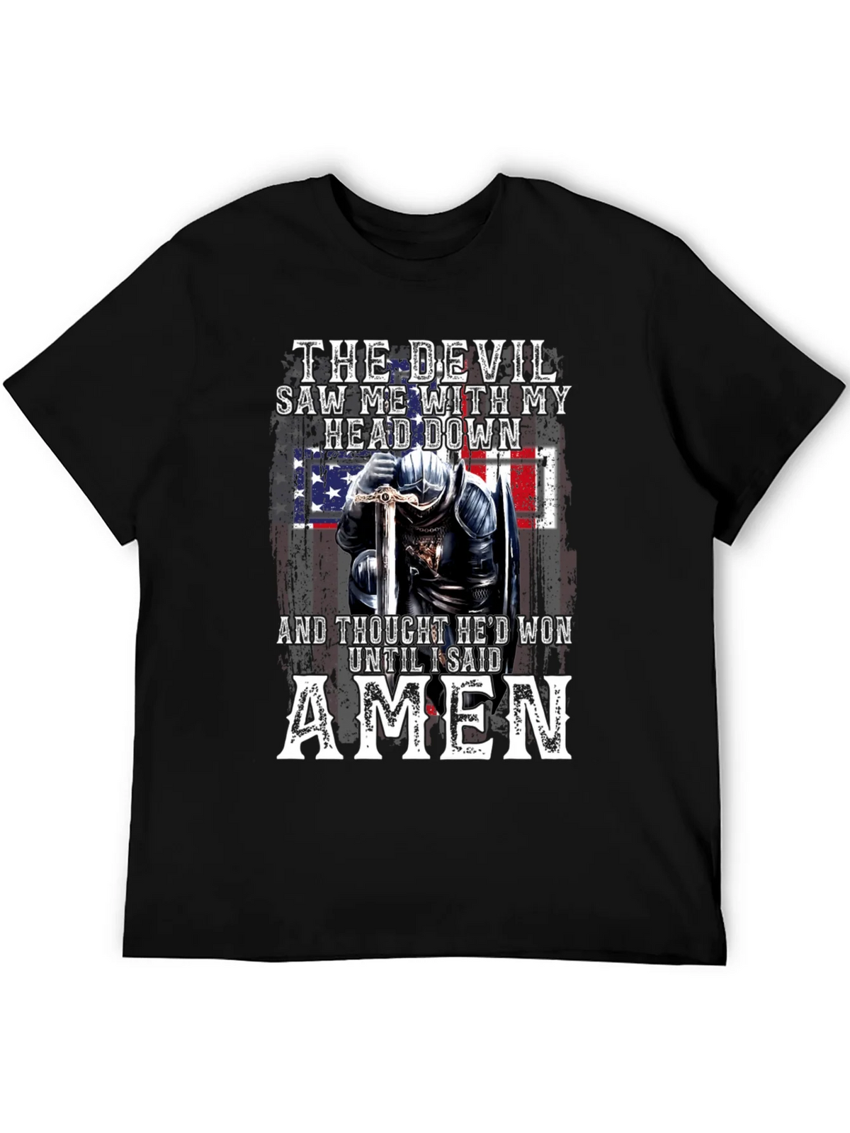 Devil Lost American Flag Knight T-Shirt product image 5