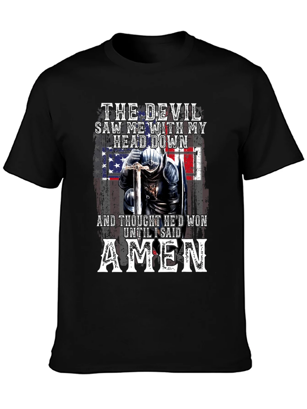 Devil Lost American Flag Knight T-Shirt product image 3