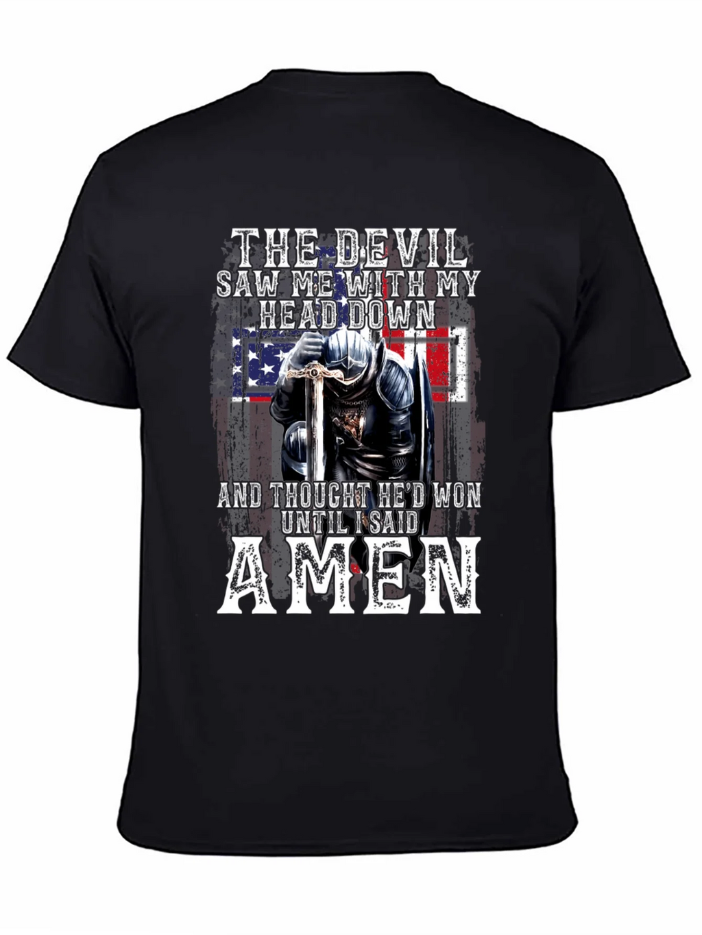 Devil Lost American Flag Knight T-Shirt product image 4