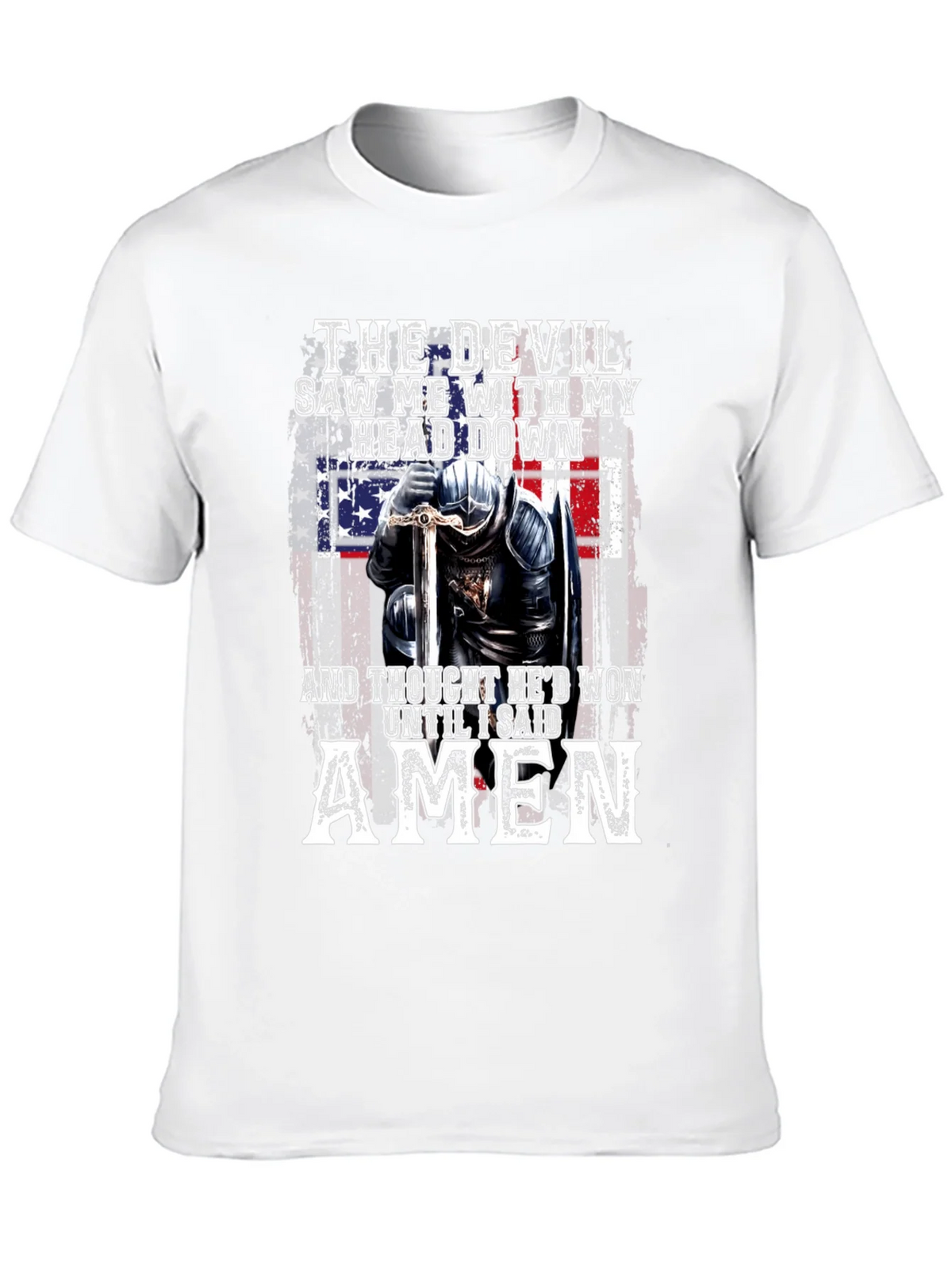 Devil Lost American Flag Knight T-Shirt product image 9