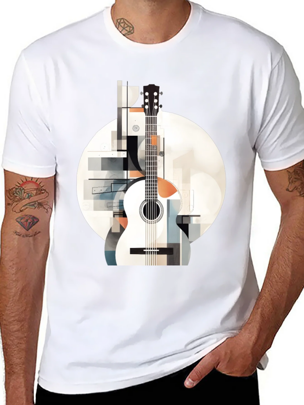 Abstract Guitar Graphic Tee - Modern Music Lovers Shirt product image 7
