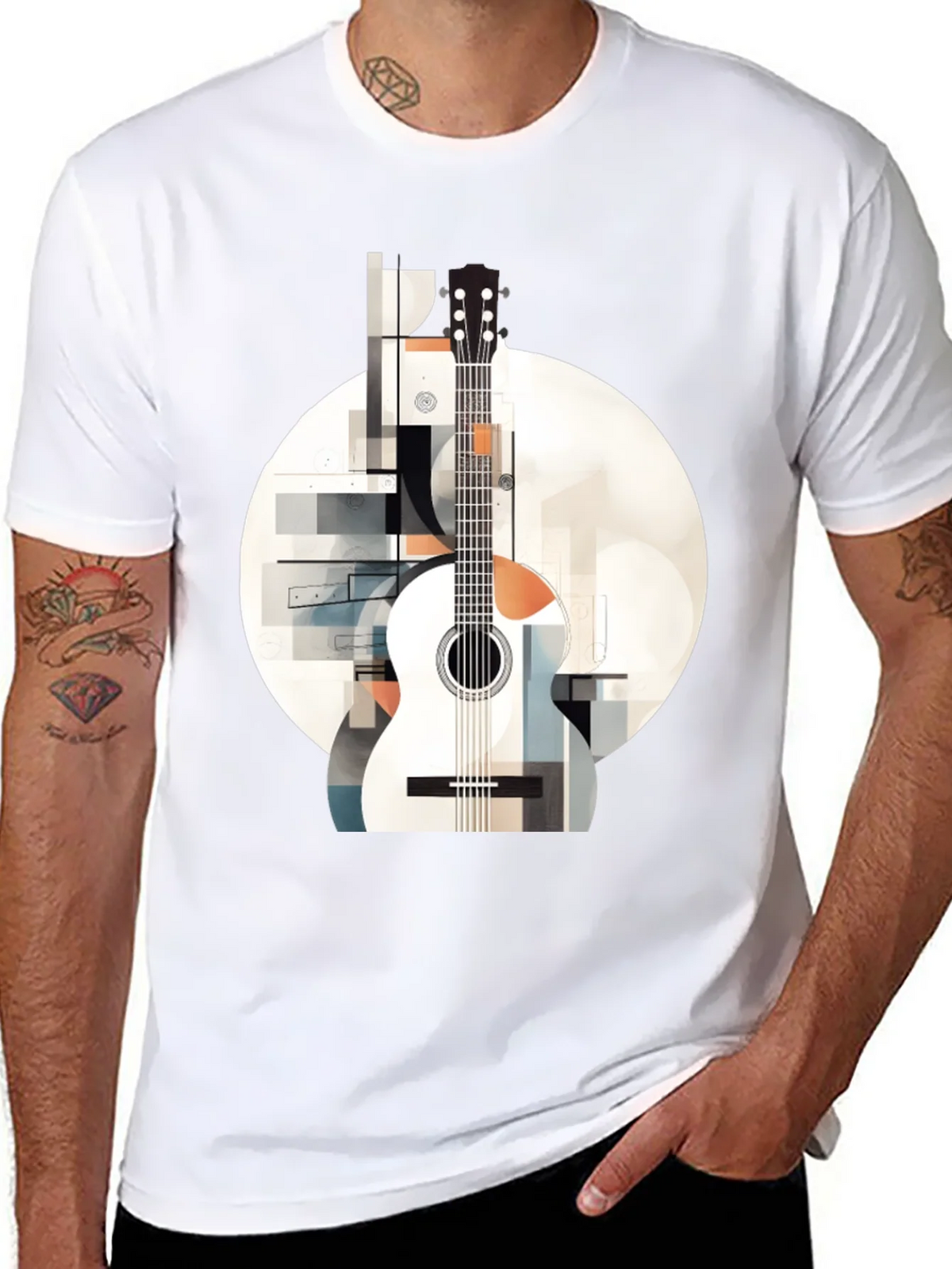 Abstract Guitar Graphic Tee - Modern Music Lovers Shirt product image 7