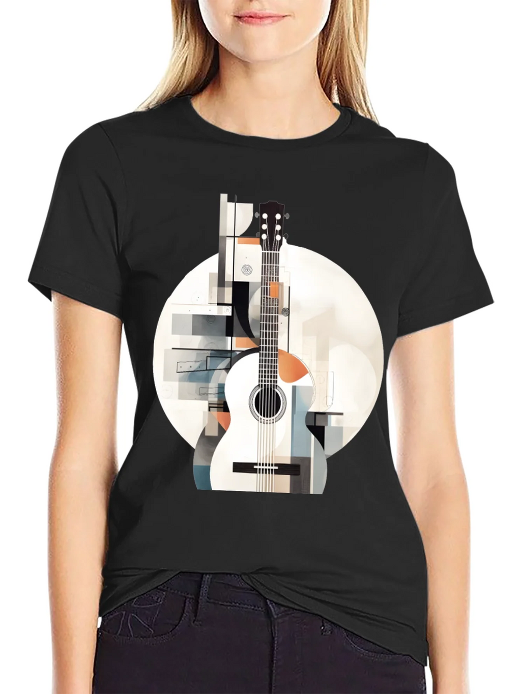 Abstract Guitar Graphic Tee - Modern Music Lovers Shirt product image 2