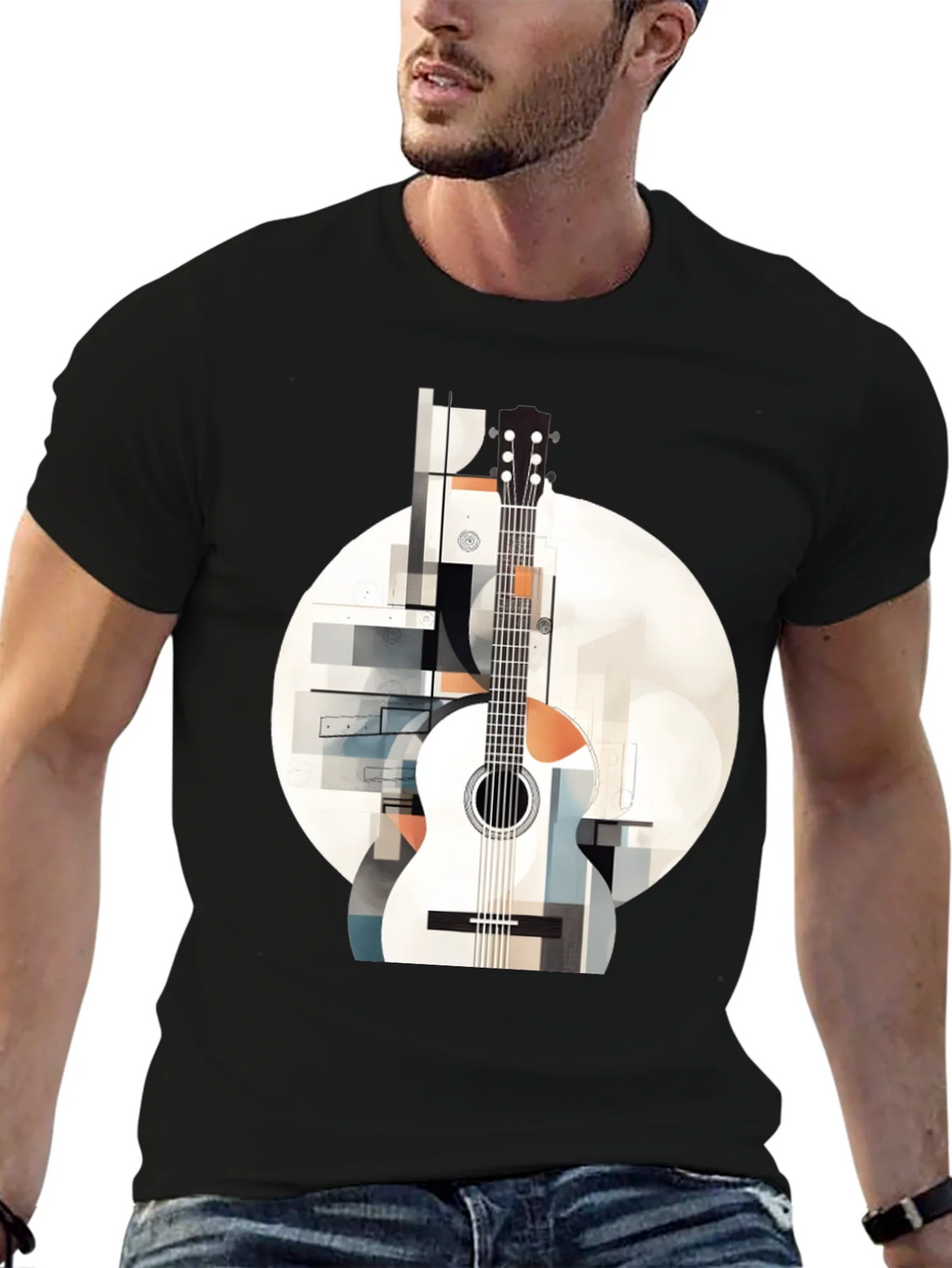 Abstract Guitar Graphic Tee - Modern Music Lovers Shirt product image 6