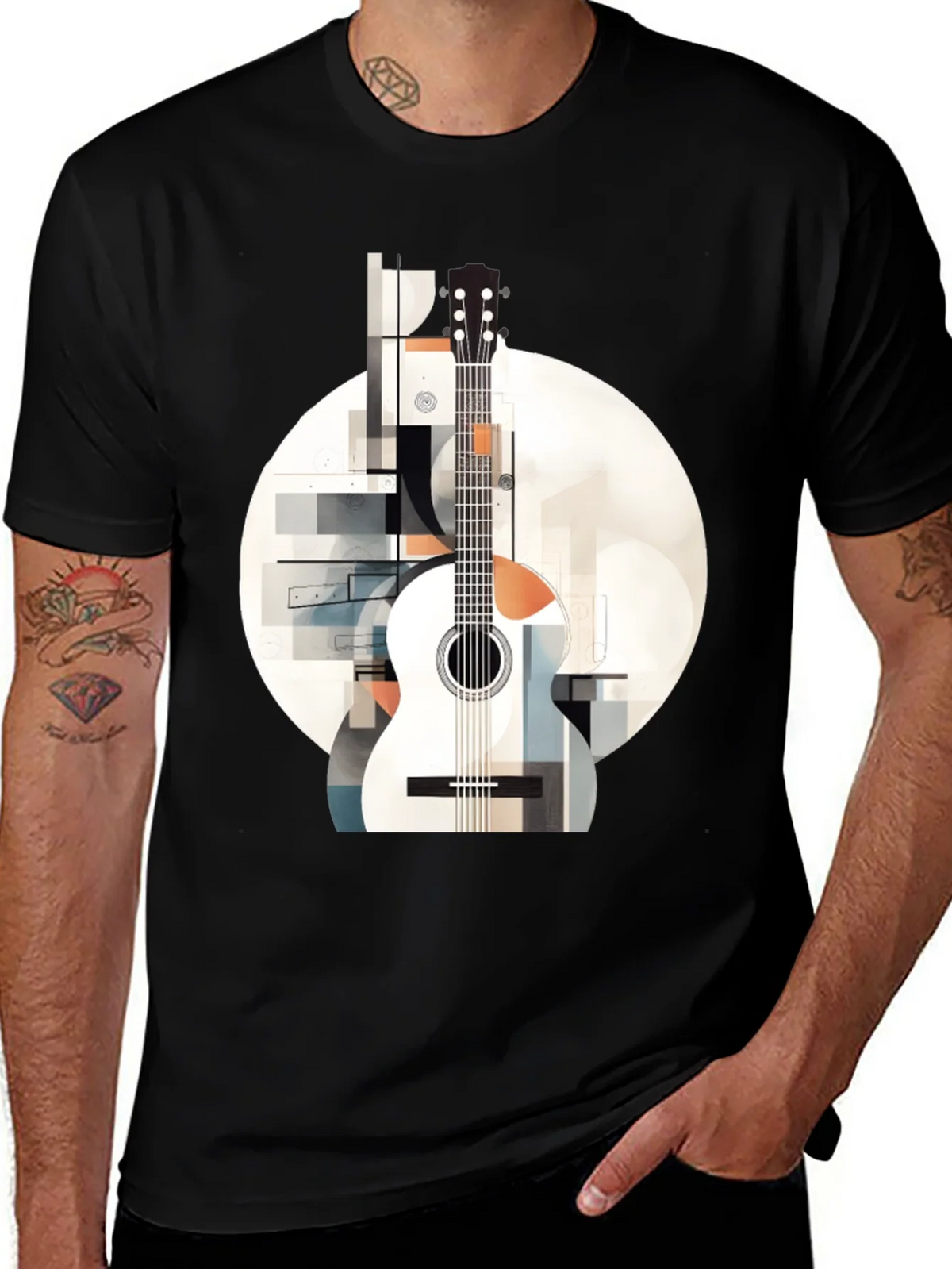 Abstract Guitar Graphic Tee - Modern Music Lovers Shirt product image 1