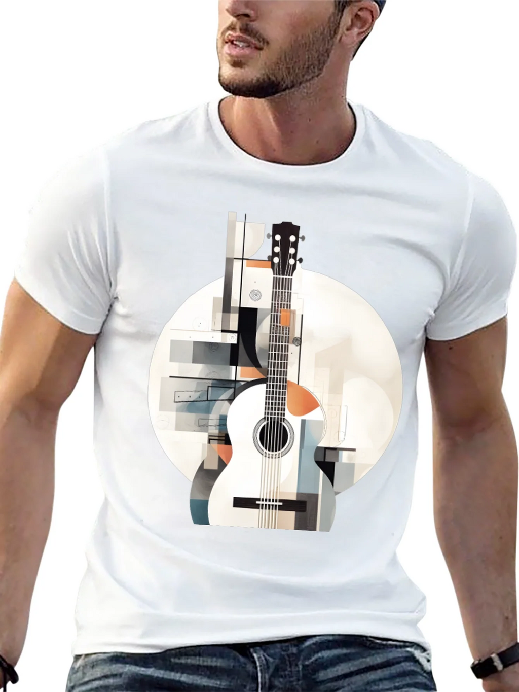 Abstract Guitar Graphic Tee - Modern Music Lovers Shirt product image 12