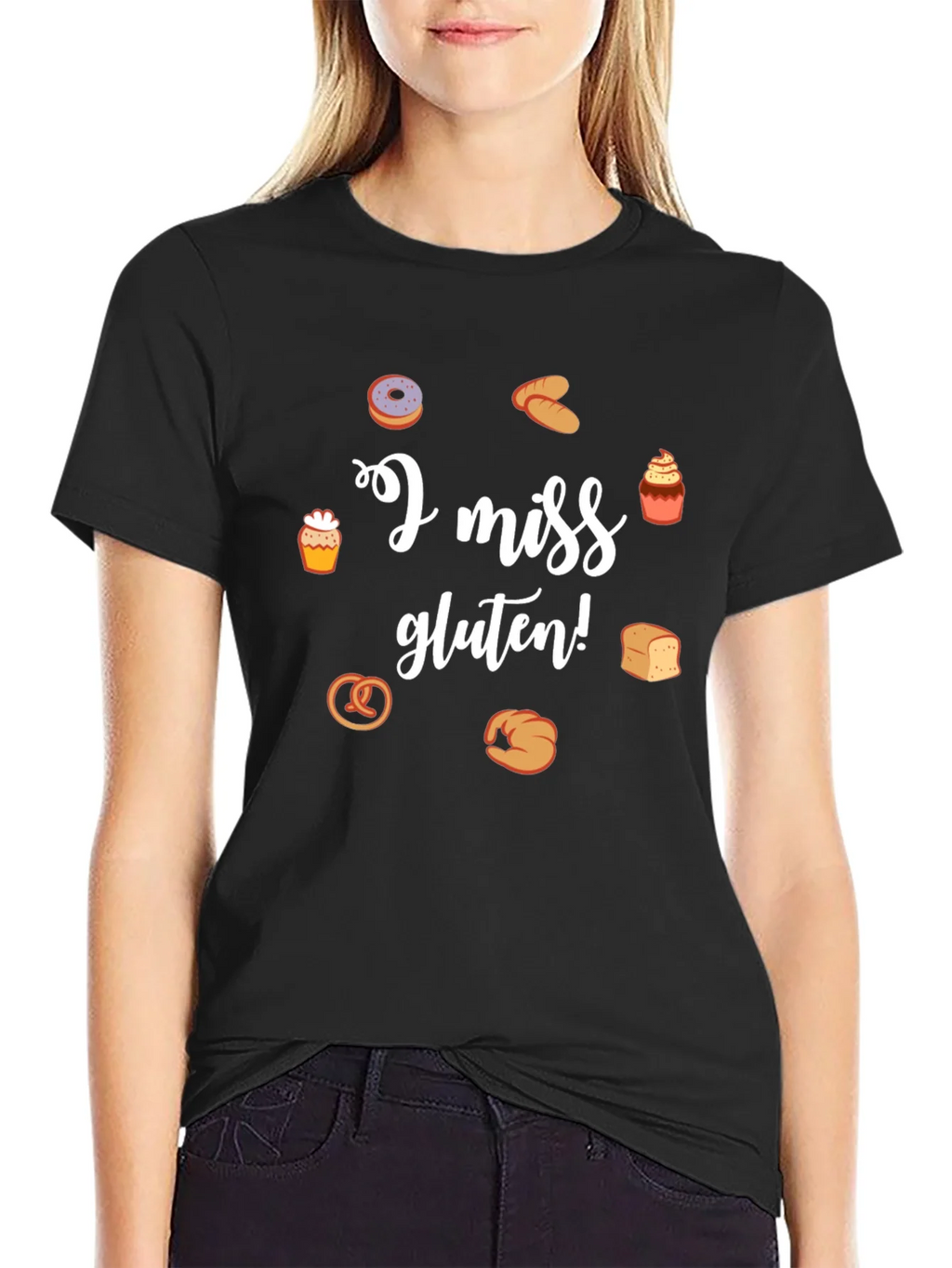 I Miss Gluten T-Shirt - Funny Foodie Tee product image 2