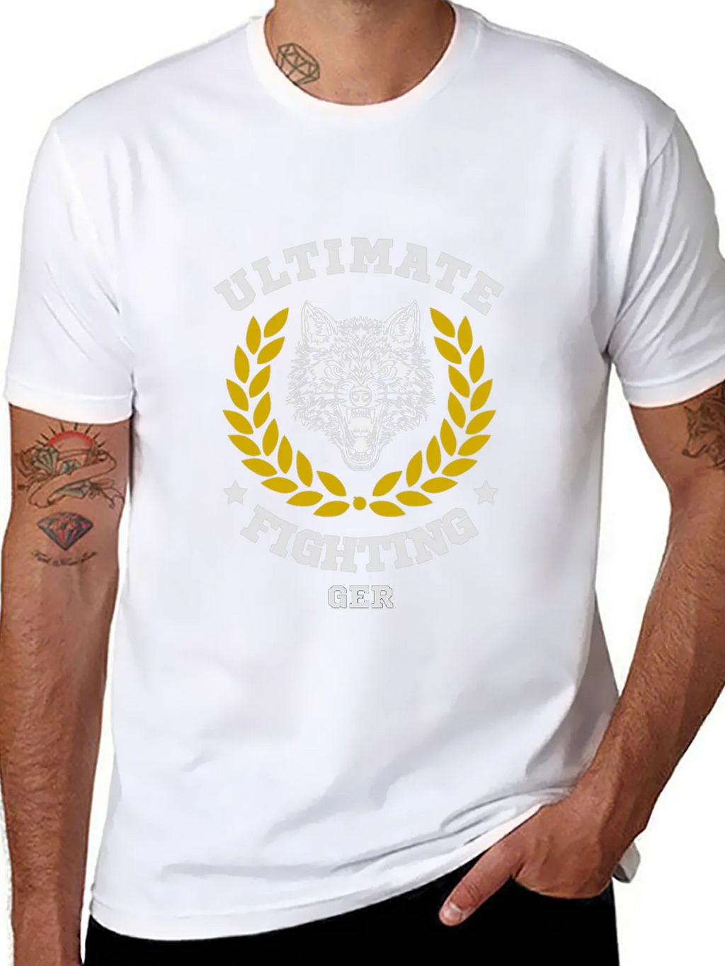 Ultimate Fighting GER Wolf Graphic T-Shirt product image 7