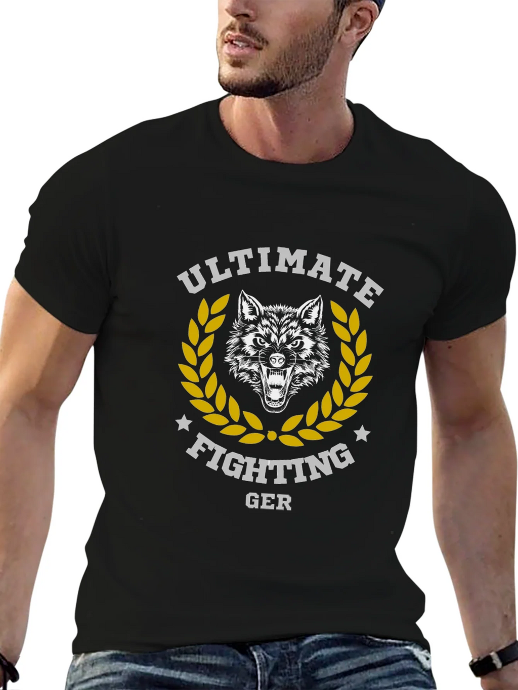 Ultimate Fighting GER Wolf Graphic T-Shirt product image 6