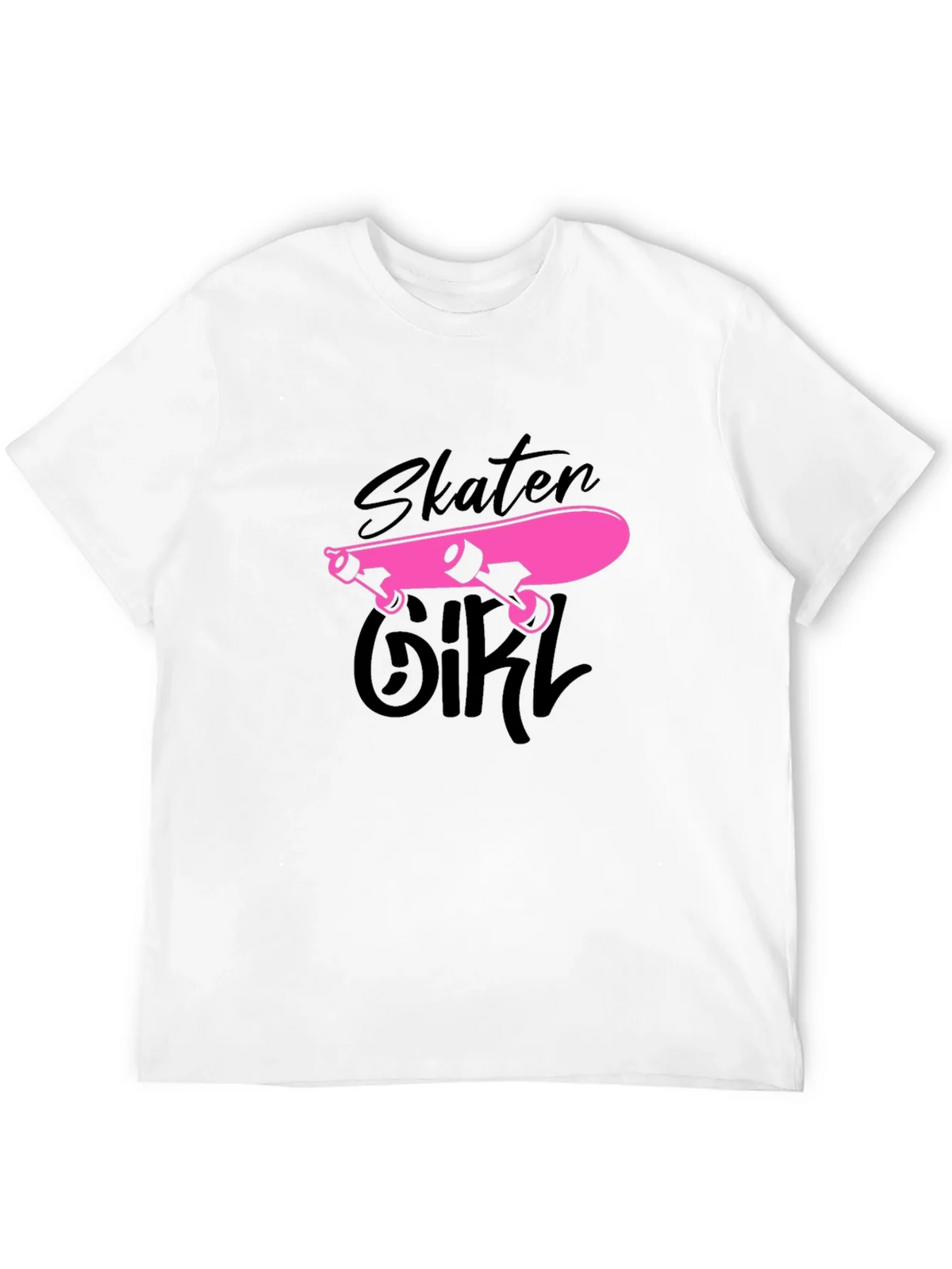 Skater Girl Graphic Tee - Black Cotton T-Shirt product image 11