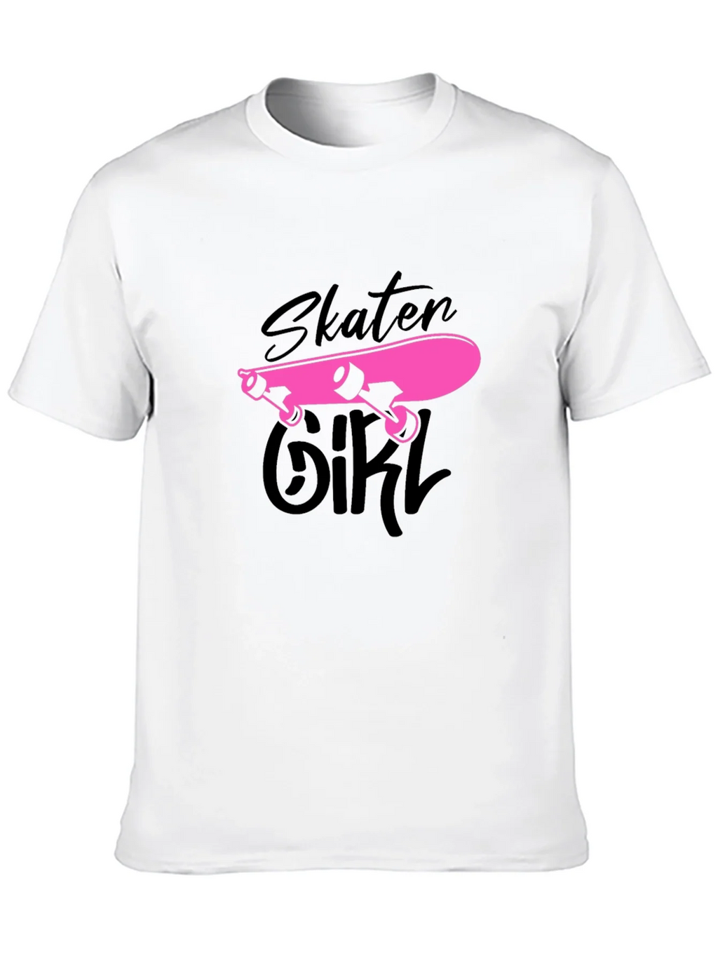 Skater Girl Graphic Tee - Black Cotton T-Shirt product image 9