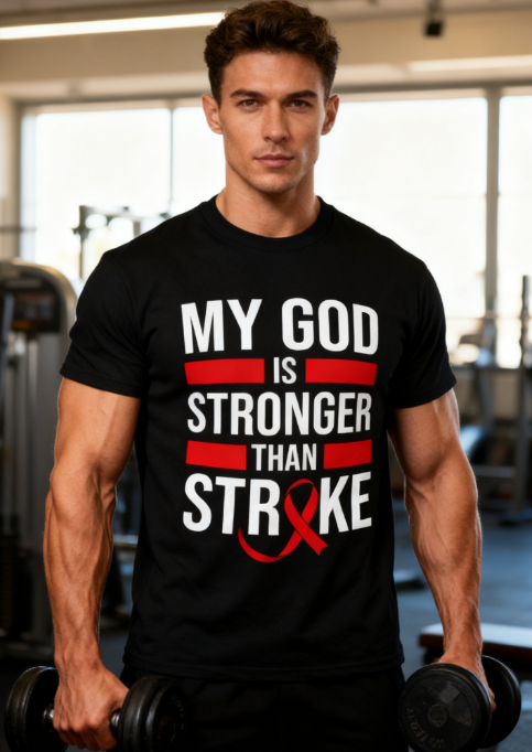 My God Is Stronger Than Stroke Unisex T-Shirt - Awareness product image 12