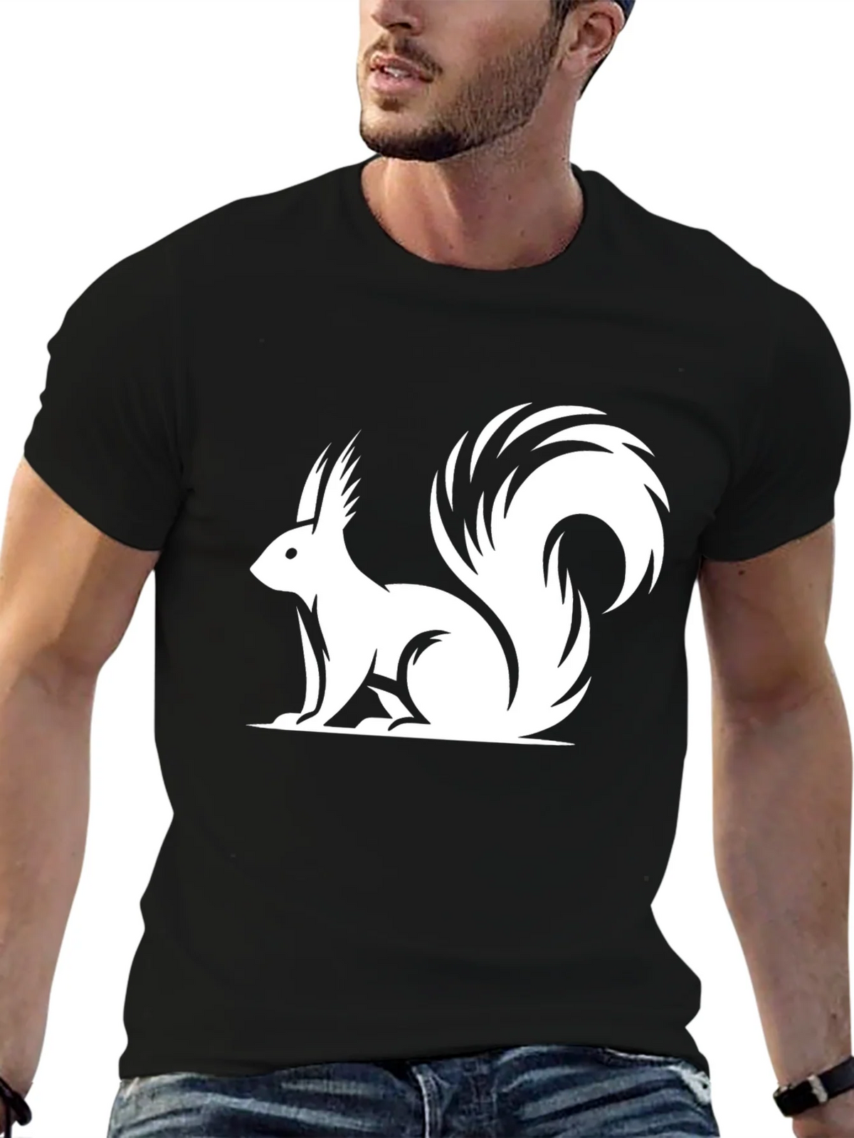 Squirrel Graphic T-Shirt - Classic Black Tee product image 6