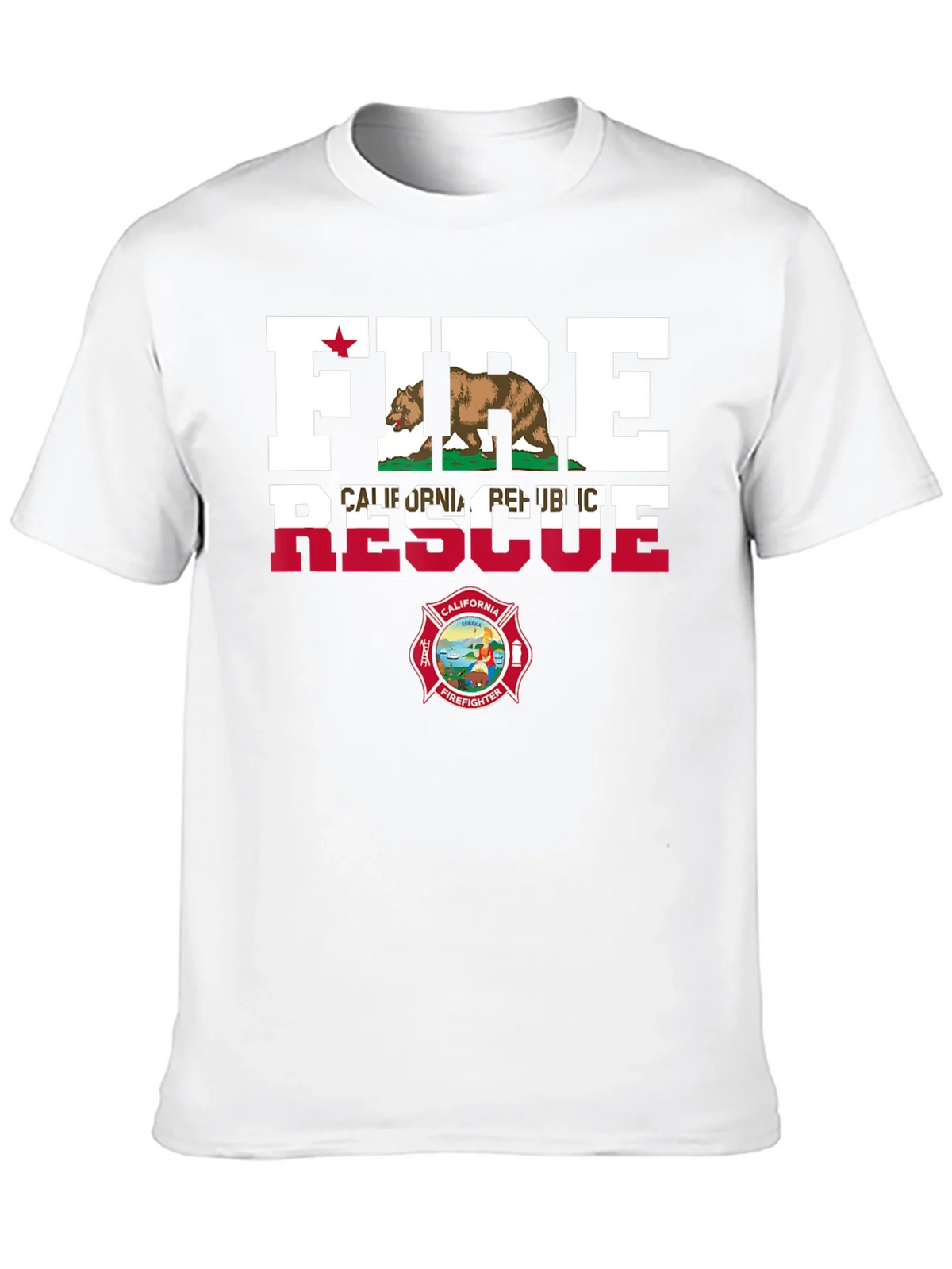 Fire Rescue California Firefighter T-Shirt product image 8
