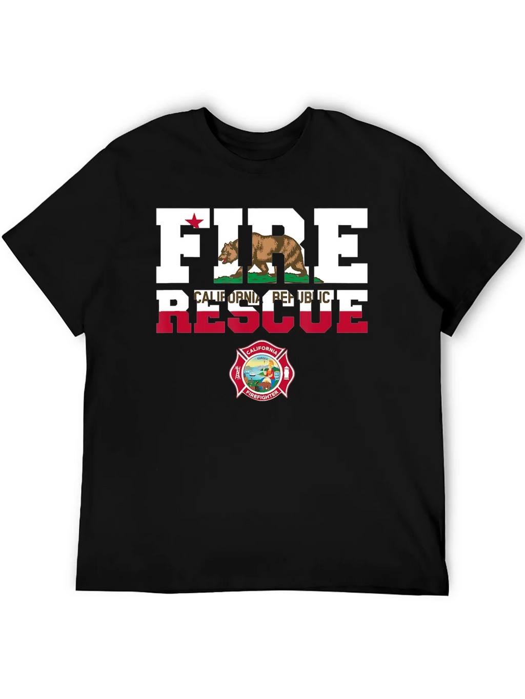 Fire Rescue California Firefighter T-Shirt product image 5
