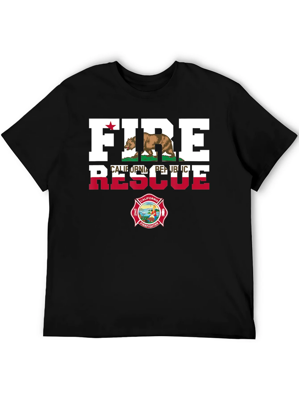 Fire Rescue California Firefighter T-Shirt product image 5