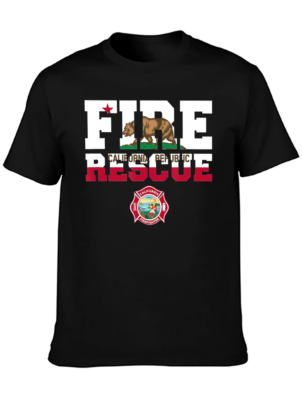 Fire Rescue California Firefighter T-Shirt product image 3