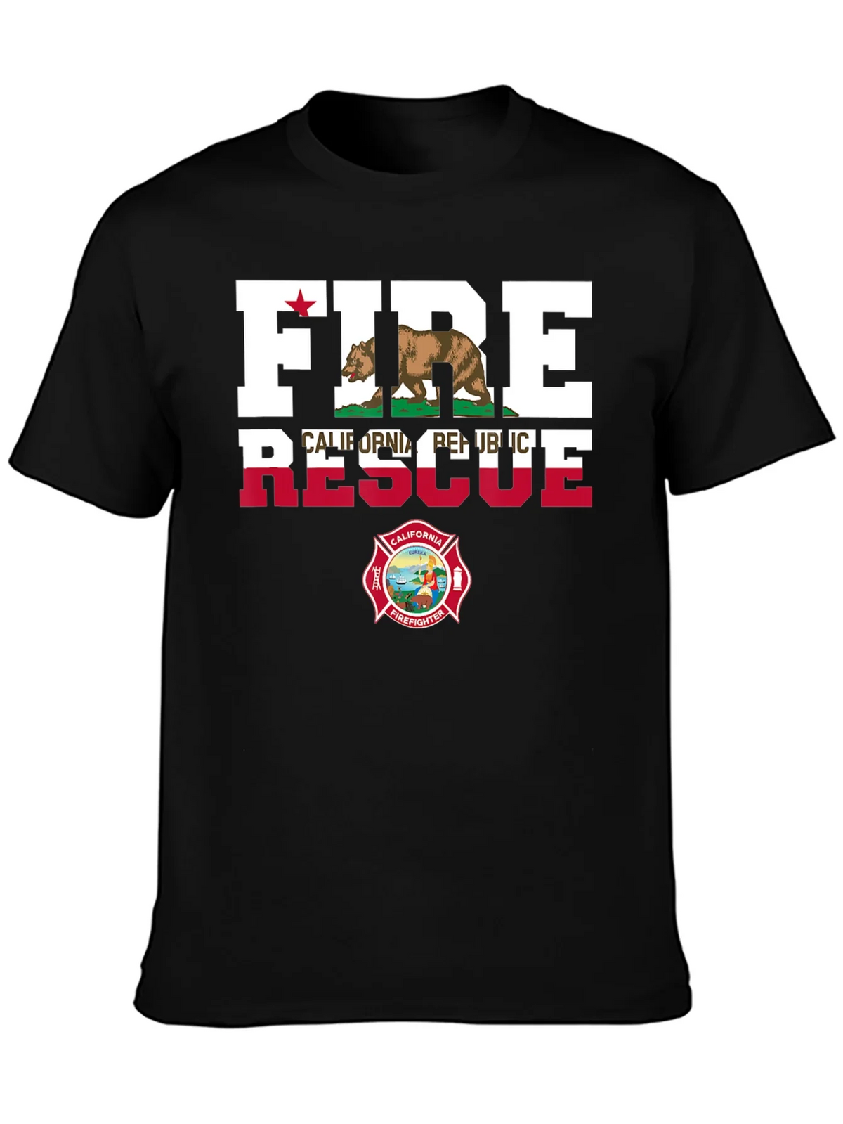 Fire Rescue California Firefighter T-Shirt product image 3