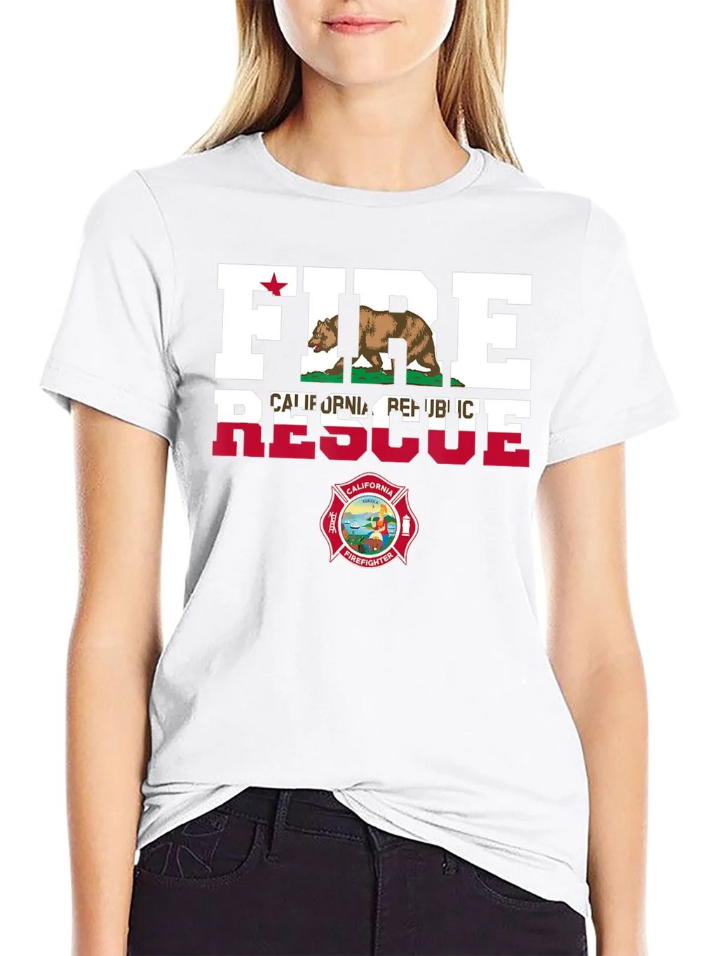 Fire Rescue California Firefighter T-Shirt product image 7