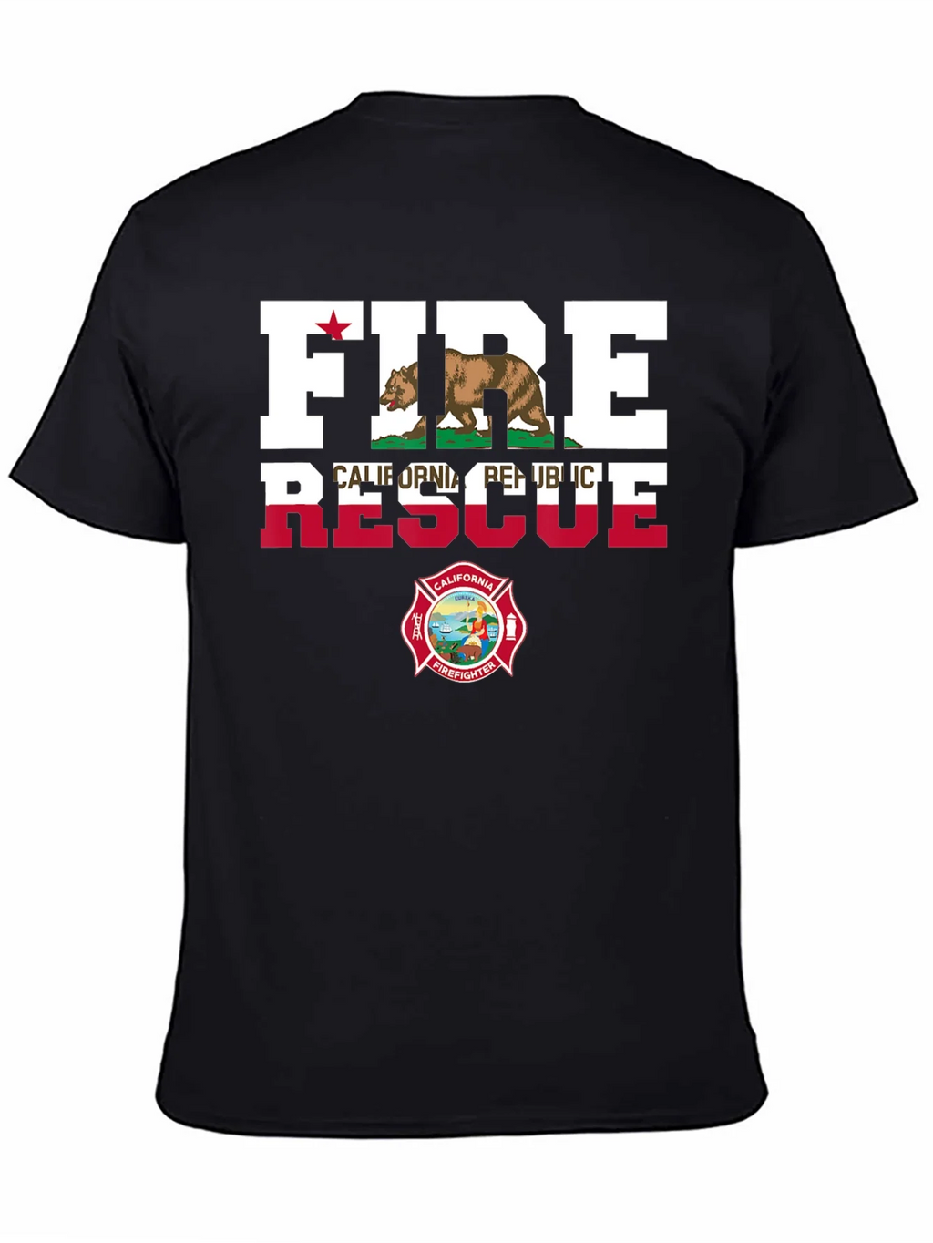 Fire Rescue California Firefighter T-Shirt product image 4