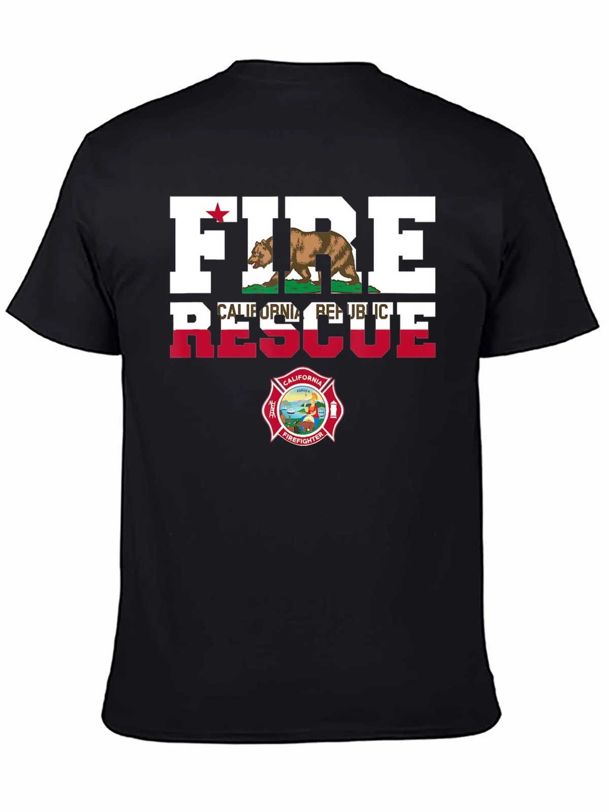 Fire Rescue California Firefighter T-Shirt product image 4