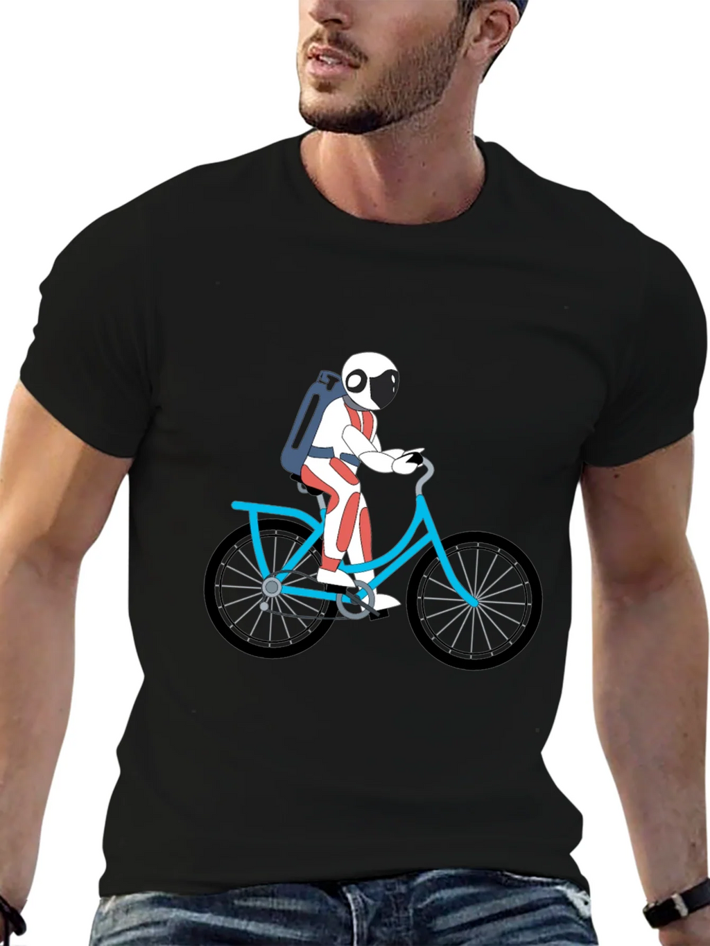 Astronaut on Bike Graphic Tee - Black product image 6