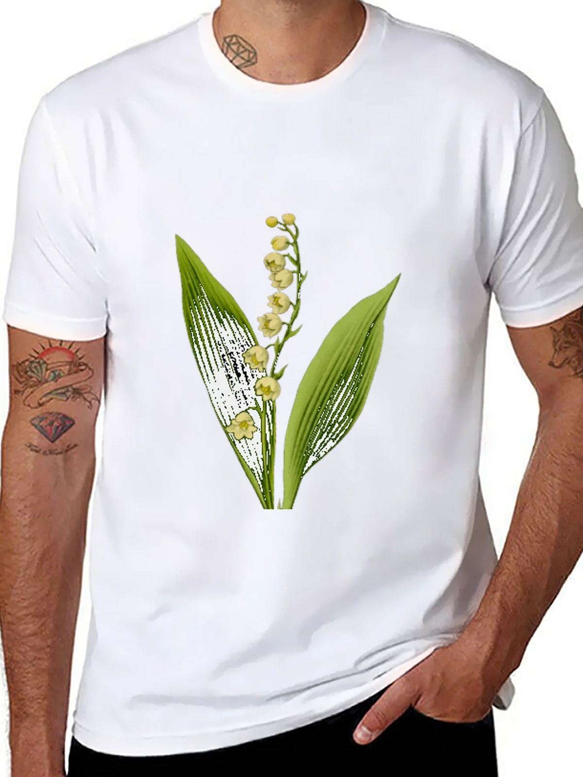 Lily of the Valley Graphic Black T-Shirt product image 7