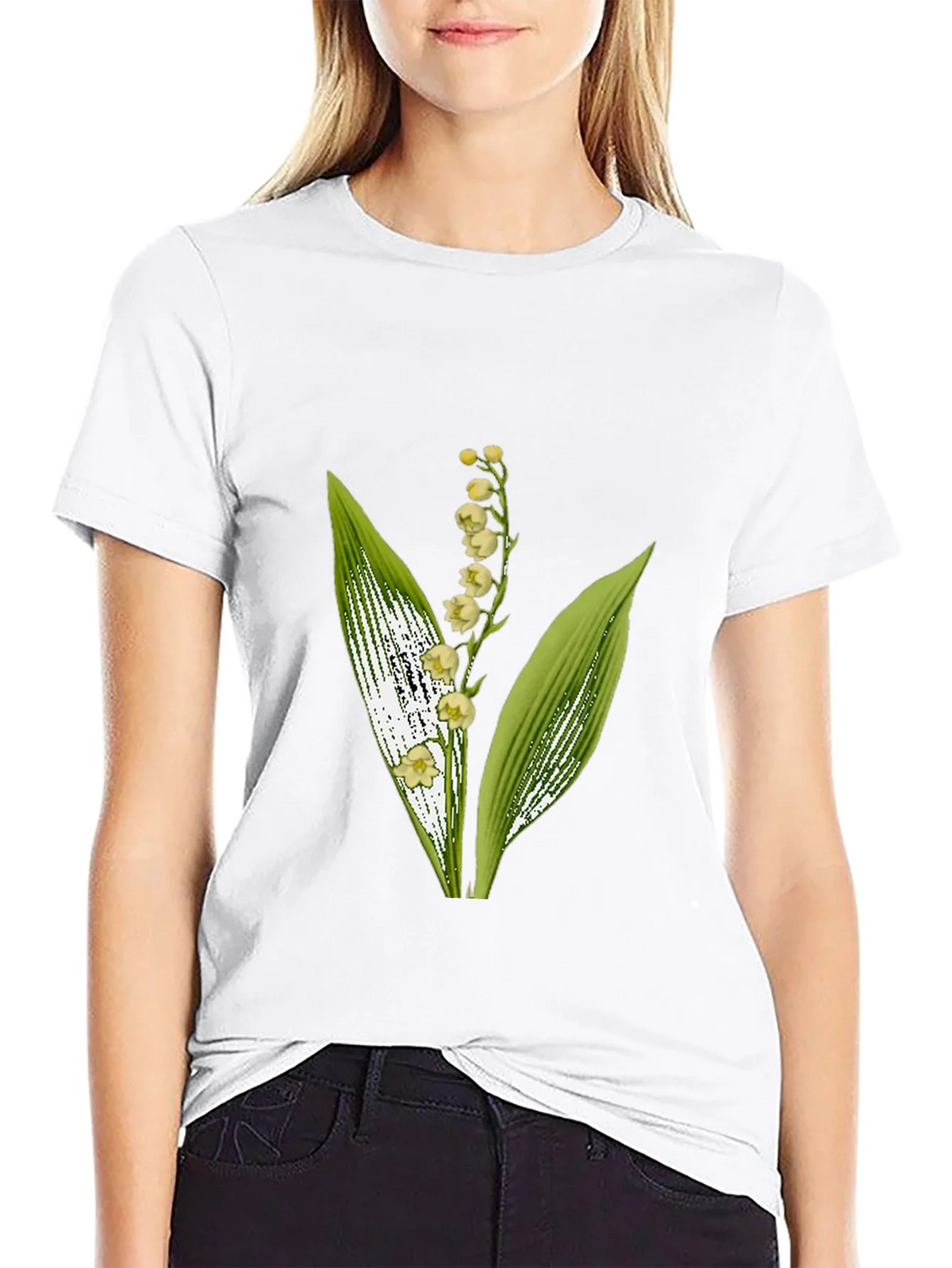 Lily of the Valley Graphic Black T-Shirt product image 8