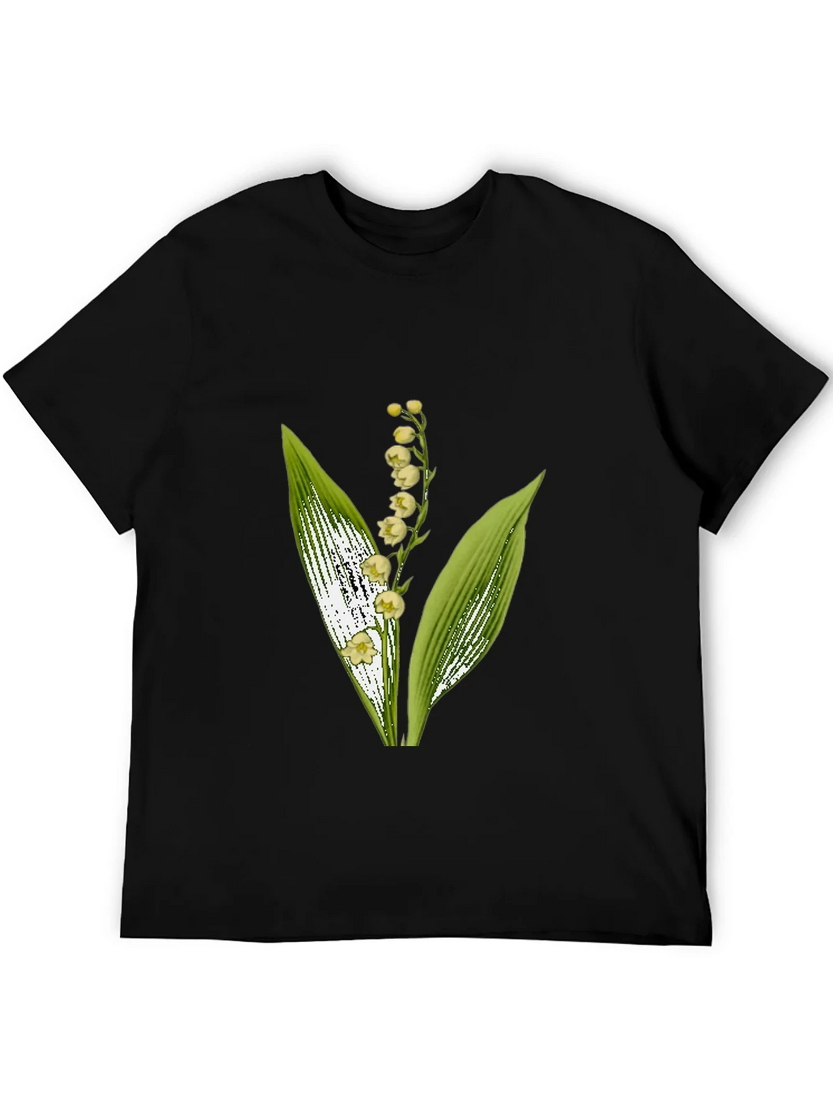 Lily of the Valley Graphic Black T-Shirt product image 5