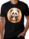 Cute Panda T-Shirt - Autumn Leaves Design product image 1