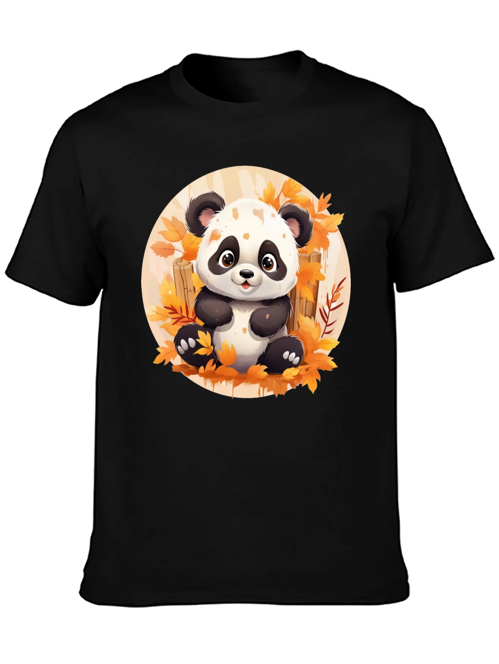 Cute Panda T-Shirt - Autumn Leaves Design product image 3