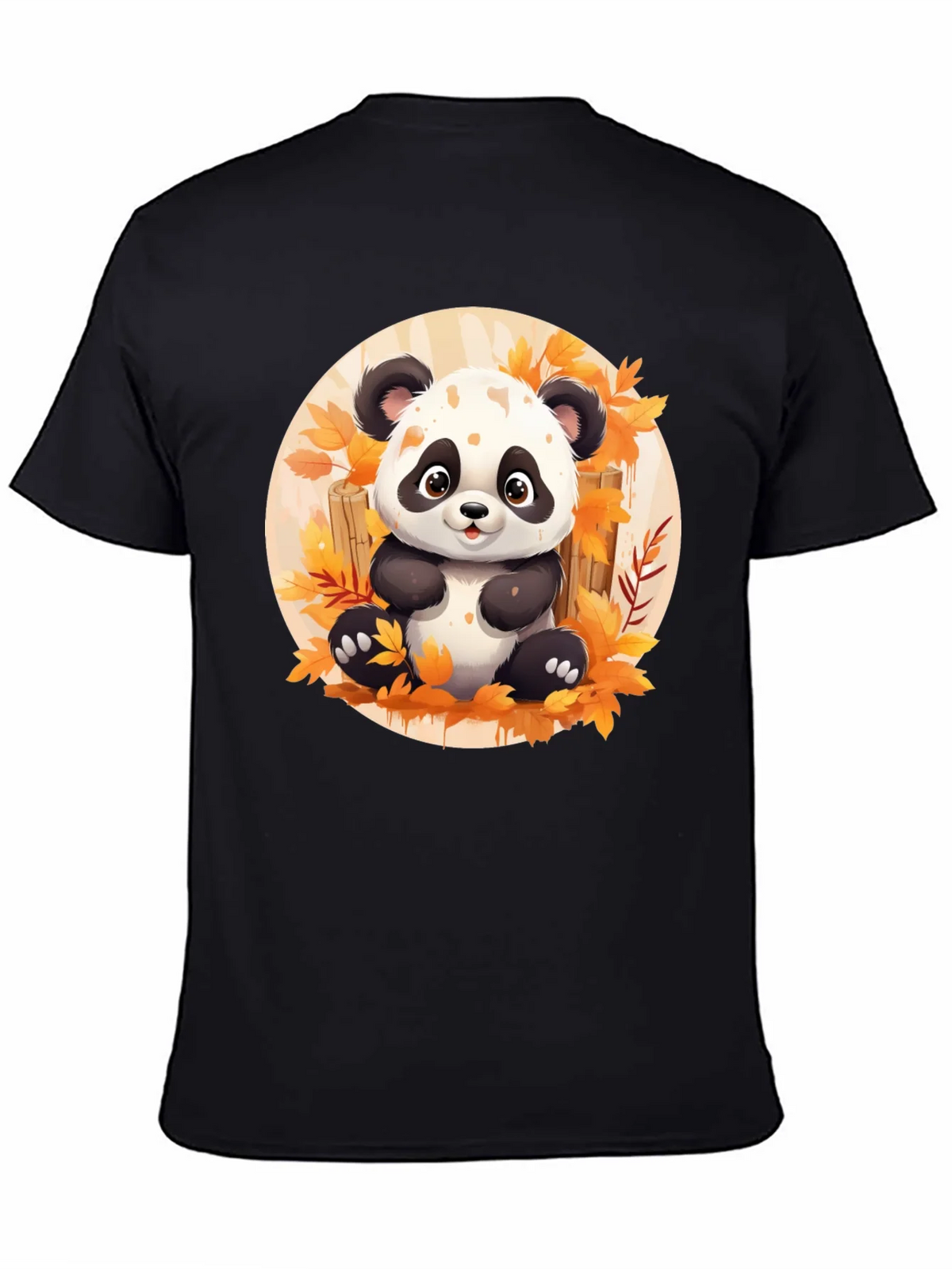 Cute Panda T-Shirt - Autumn Leaves Design product image 4