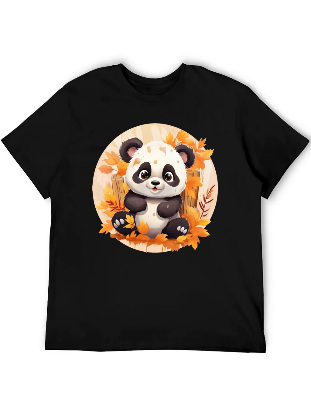 Cute Panda T-Shirt - Autumn Leaves Design product image 5