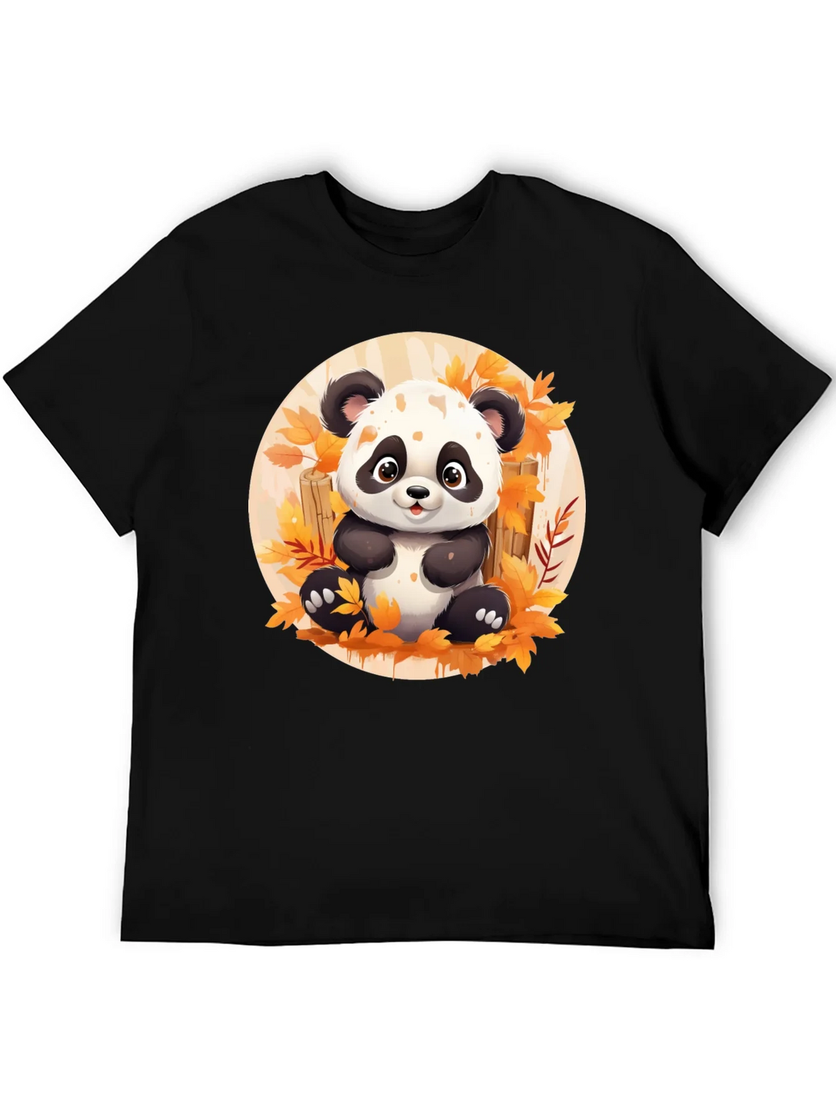 Cute Panda T-Shirt - Autumn Leaves Design product image 5