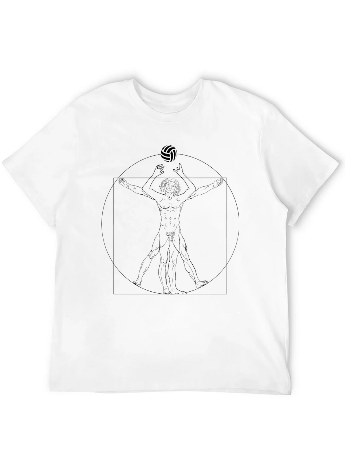 Volleyball Vitruvian Man Black Graphic Tee product image 11