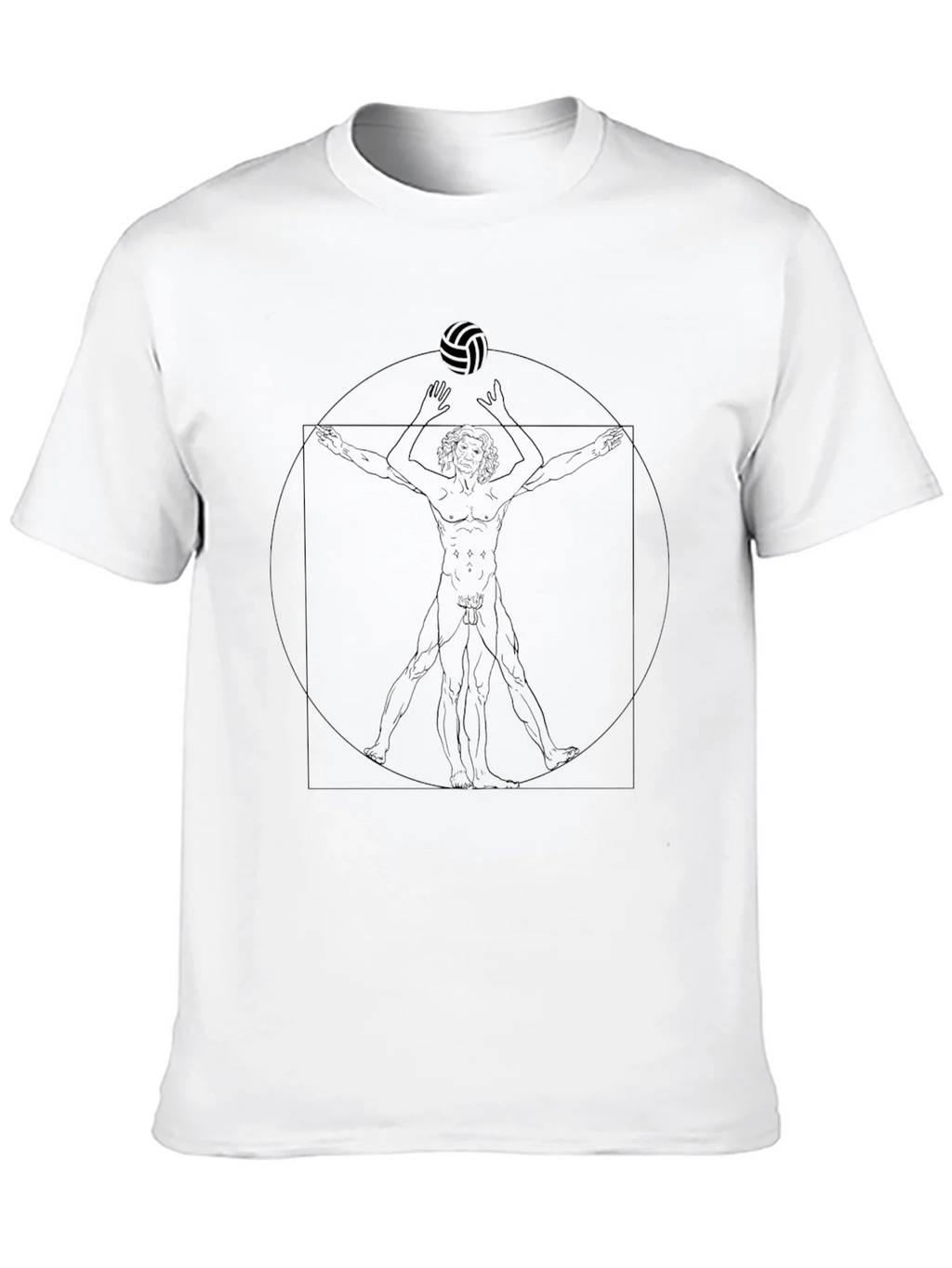 Volleyball Vitruvian Man Black Graphic Tee product image 9