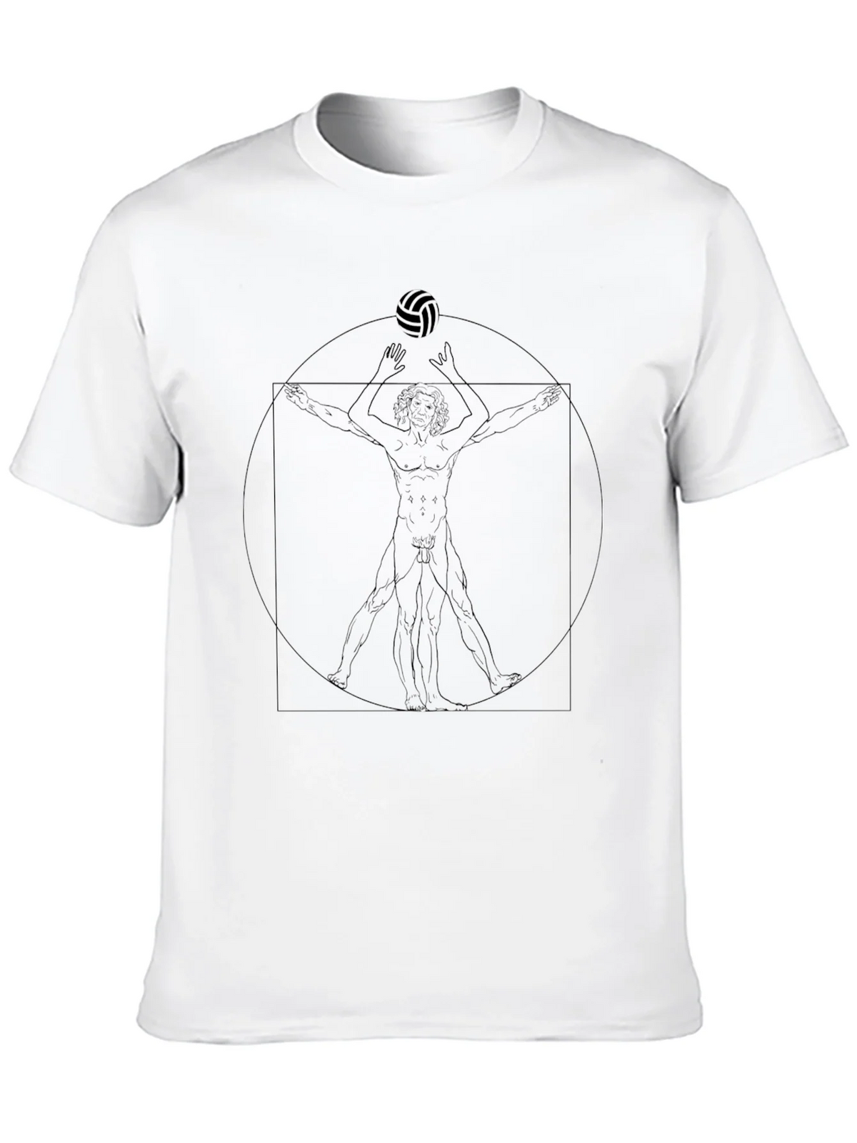 Volleyball Vitruvian Man Black Graphic Tee product image 9