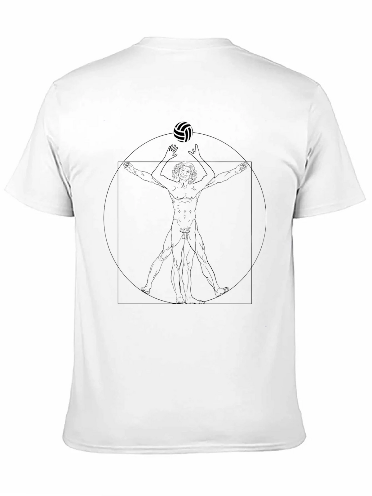 Volleyball Vitruvian Man Black Graphic Tee product image 10
