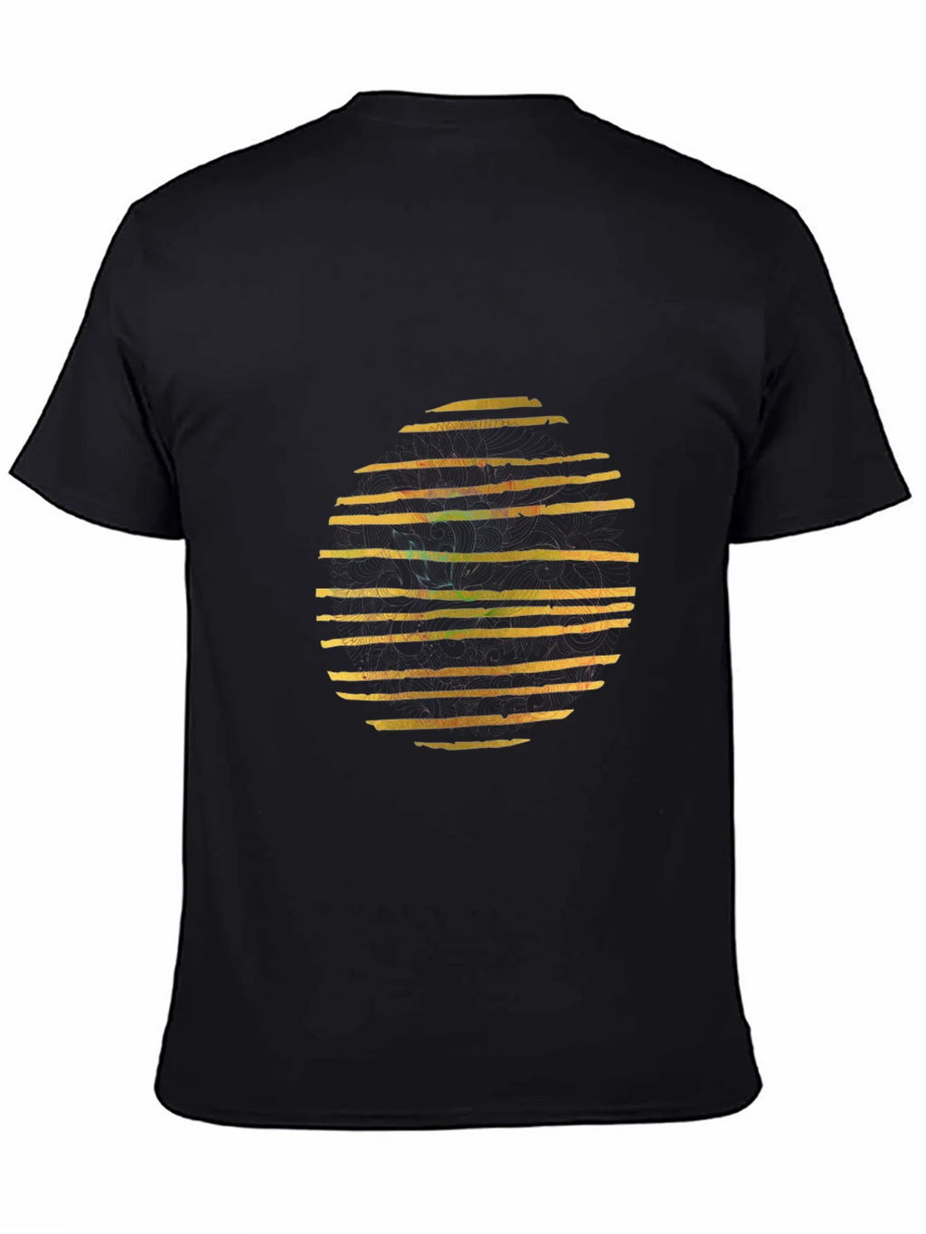 Abstract Striped Circle Graphic Black T-Shirt product image 4