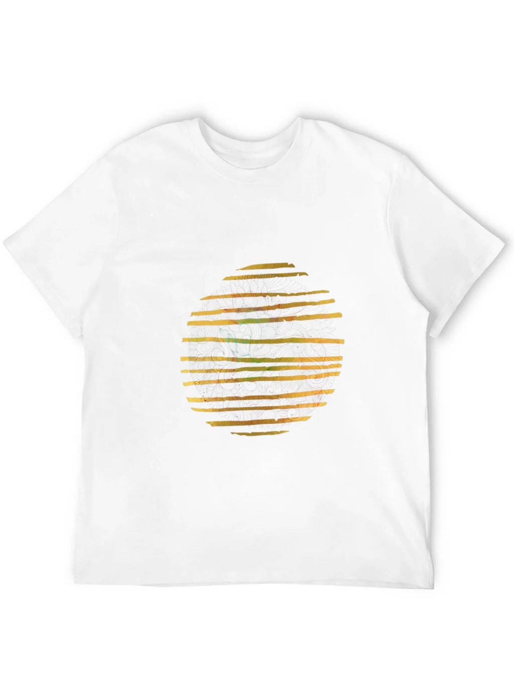 Abstract Striped Circle Graphic Black T-Shirt product image 11