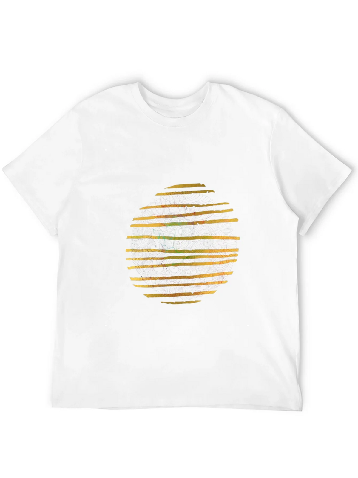 Abstract Striped Circle Graphic Black T-Shirt product image 11