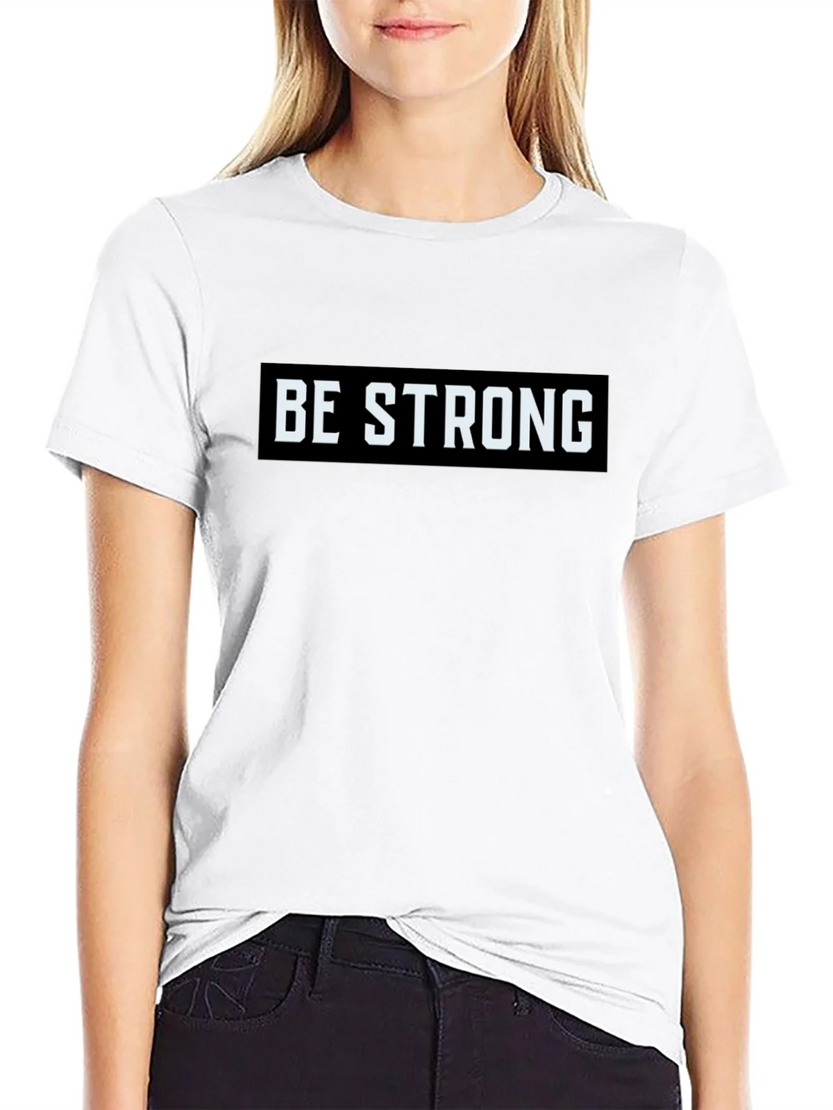 Be Strong Graphic Tee - Motivational Black T-Shirt product image 8