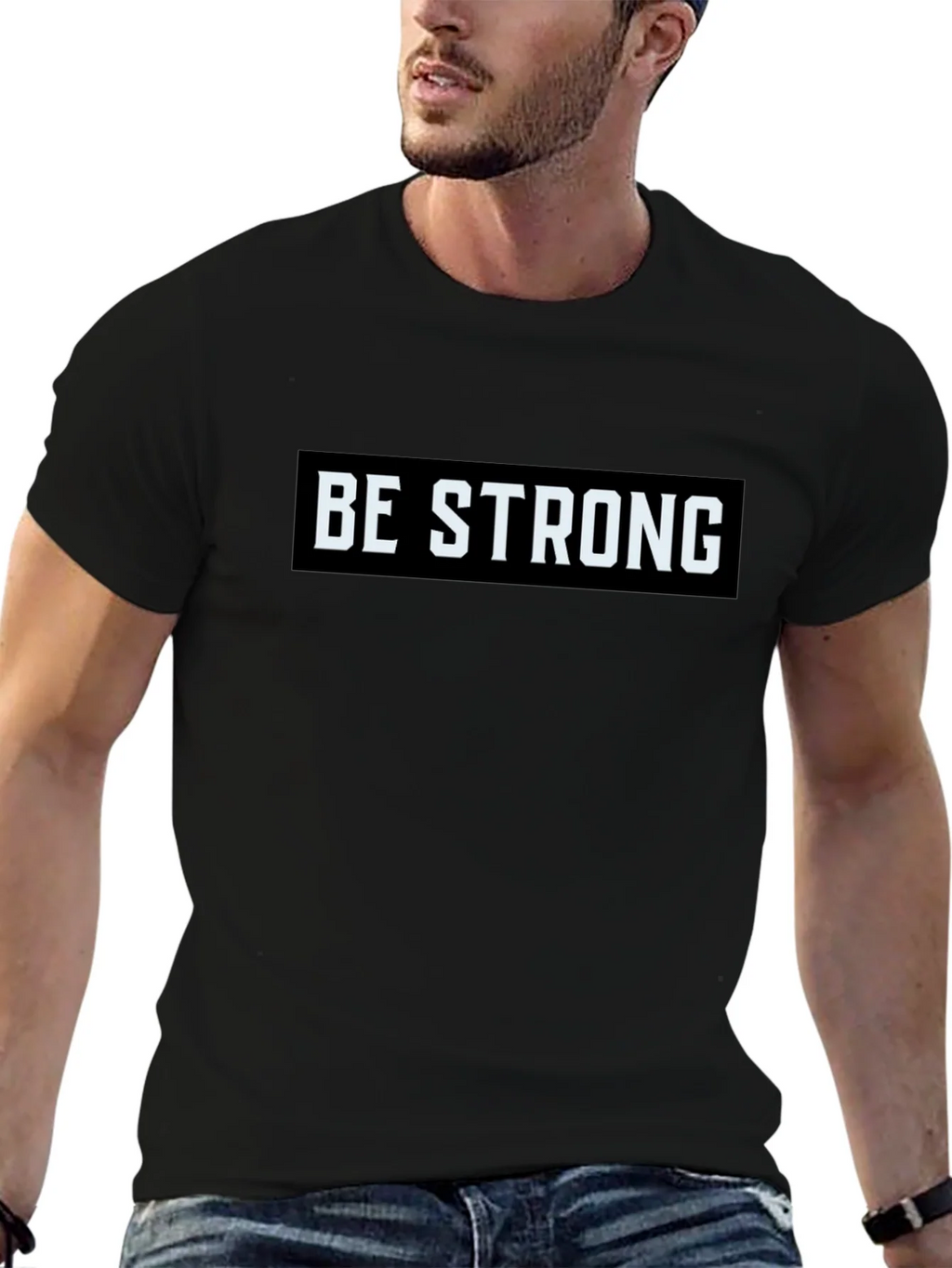 Be Strong Graphic Tee - Motivational Black T-Shirt product image 6