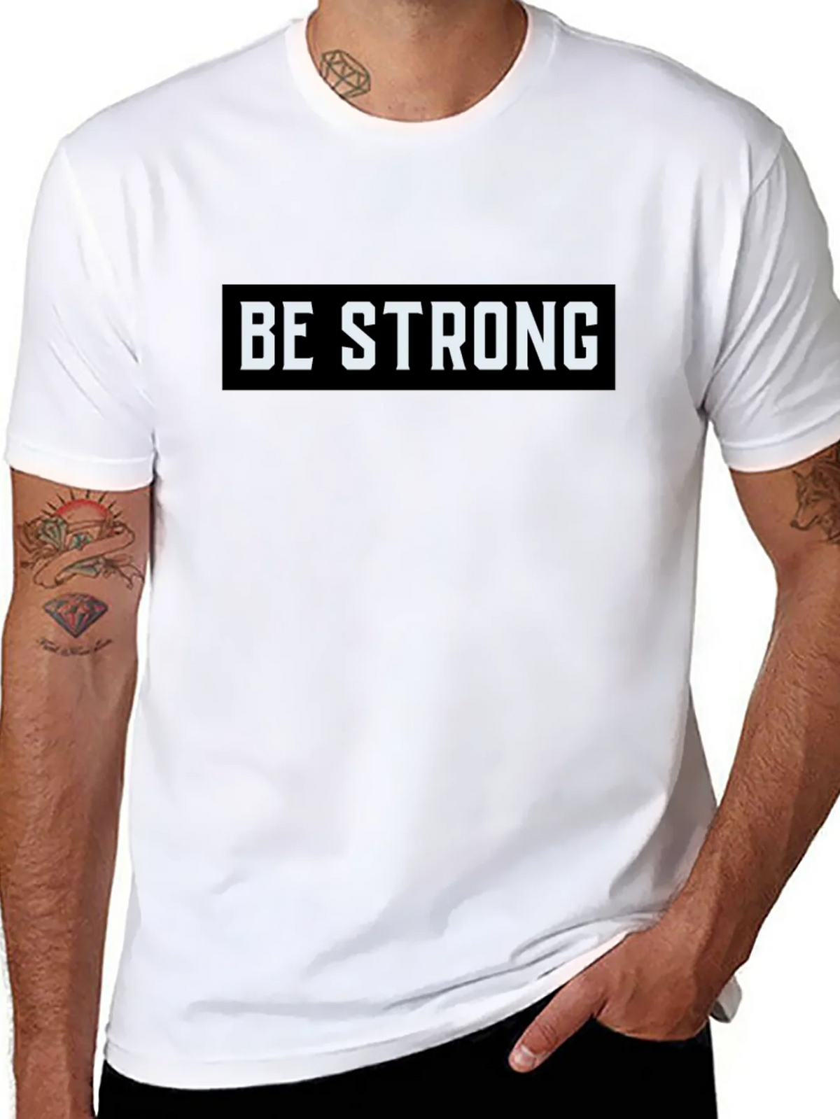 Be Strong Graphic Tee - Motivational Black T-Shirt product image 7