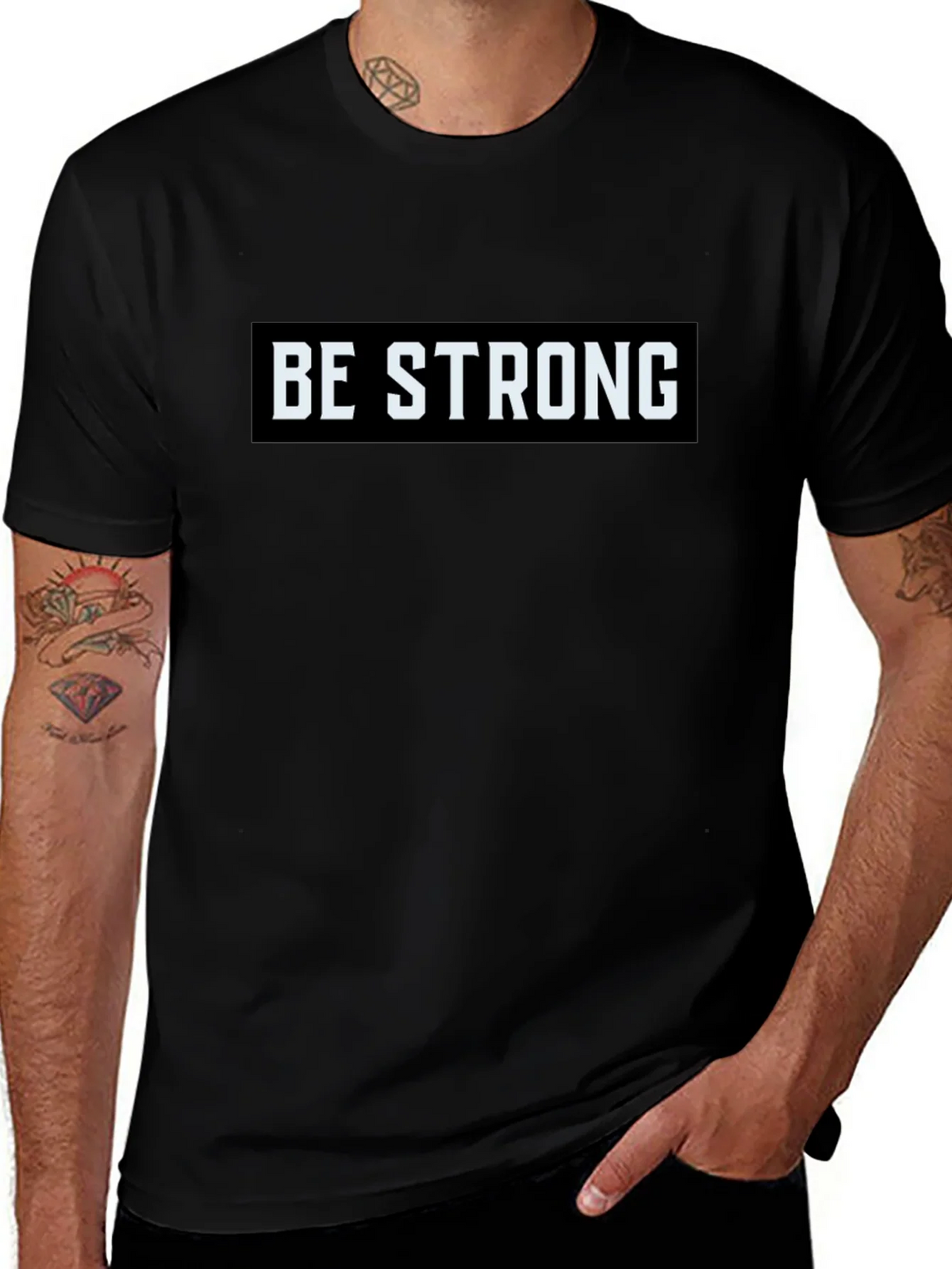 Be Strong Graphic Tee - Motivational Black T-Shirt product image 1