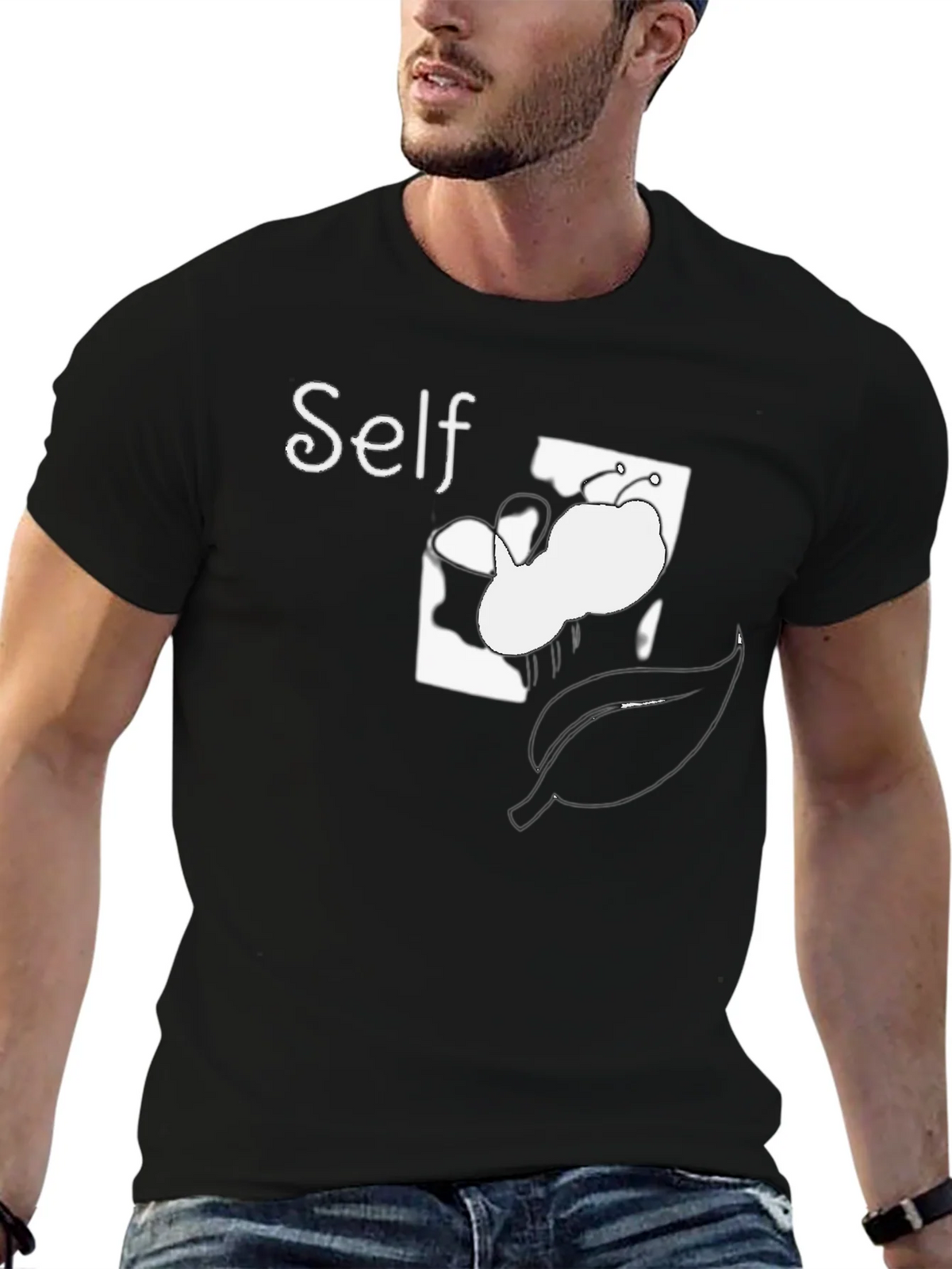 Self Butterfly Graphic Tee - Black Cotton Comfort Fit product image 6