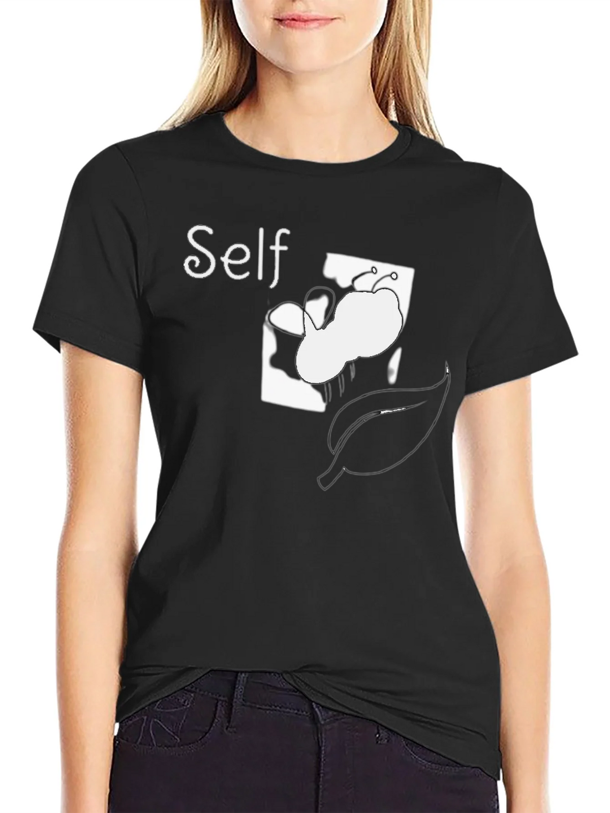 Self Butterfly Graphic Tee - Black Cotton Comfort Fit product image 2