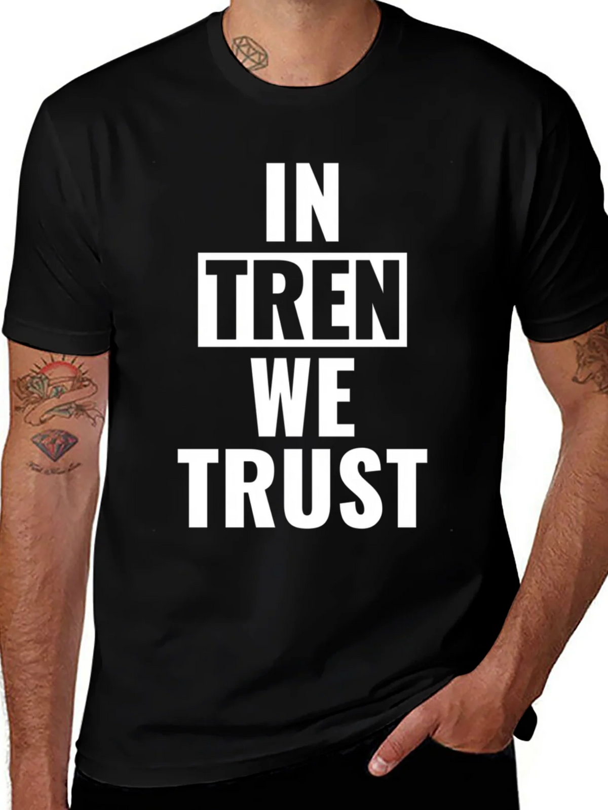 In Tren We Trust Graphic Tee - Black Cotton T-Shirt product image 1