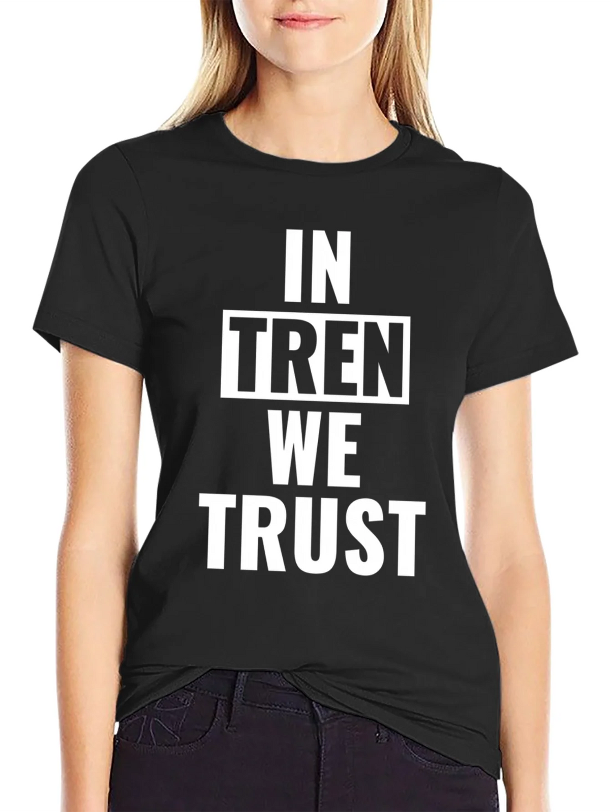 In Tren We Trust Graphic Tee - Black Cotton T-Shirt product image 2